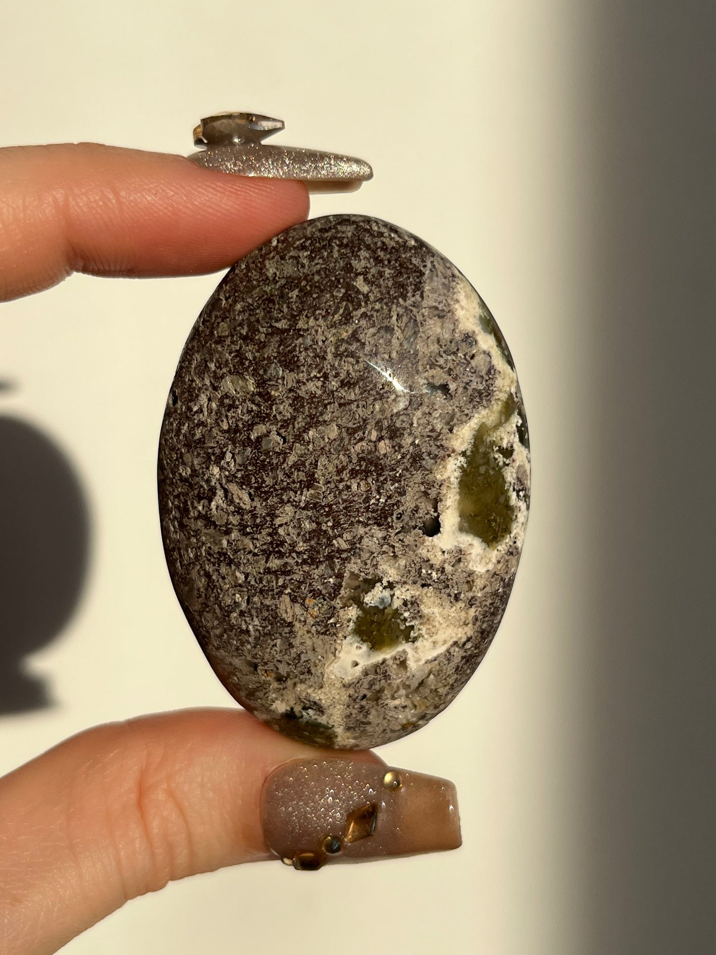 Nebula Agate and Multicoloured Scenic Moss Palmstone G