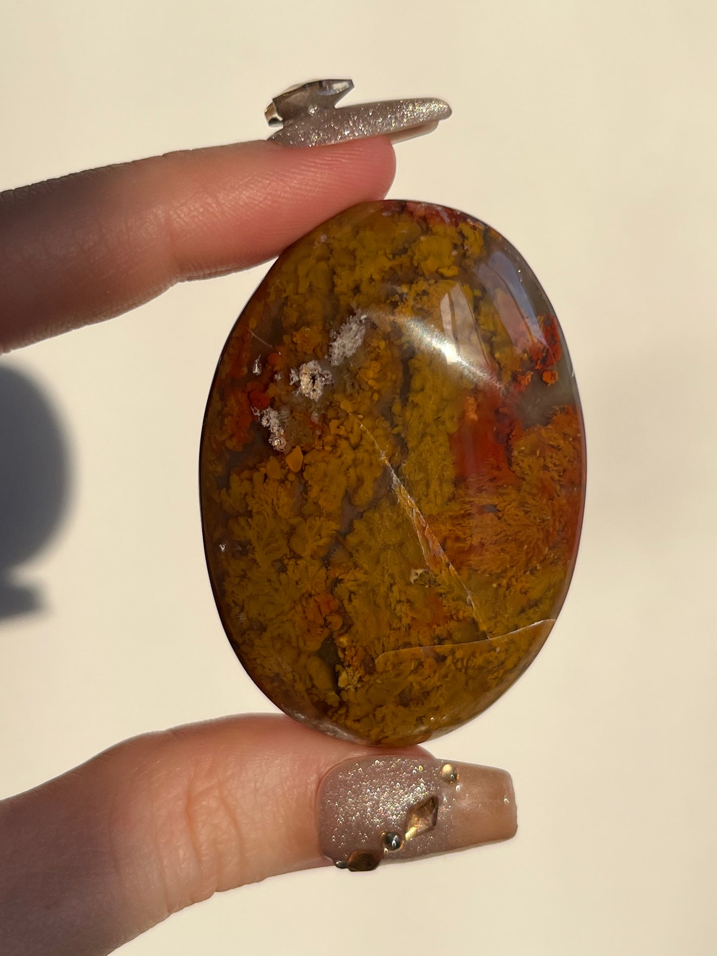 Nebula Agate and Multicoloured Scenic Moss Palmstone J