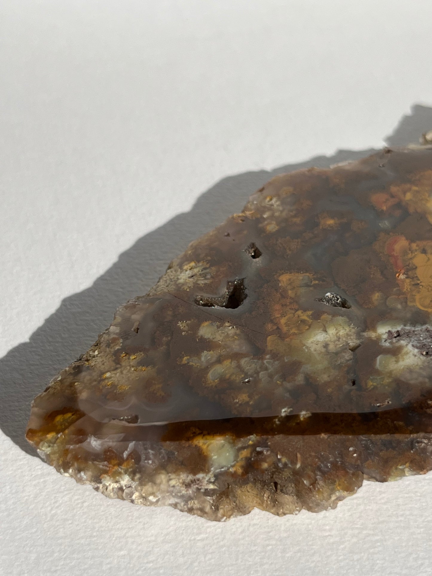 Nebula Agate with Multicoloured Moss and Red Moss Inclusions Semi Polished Slab B