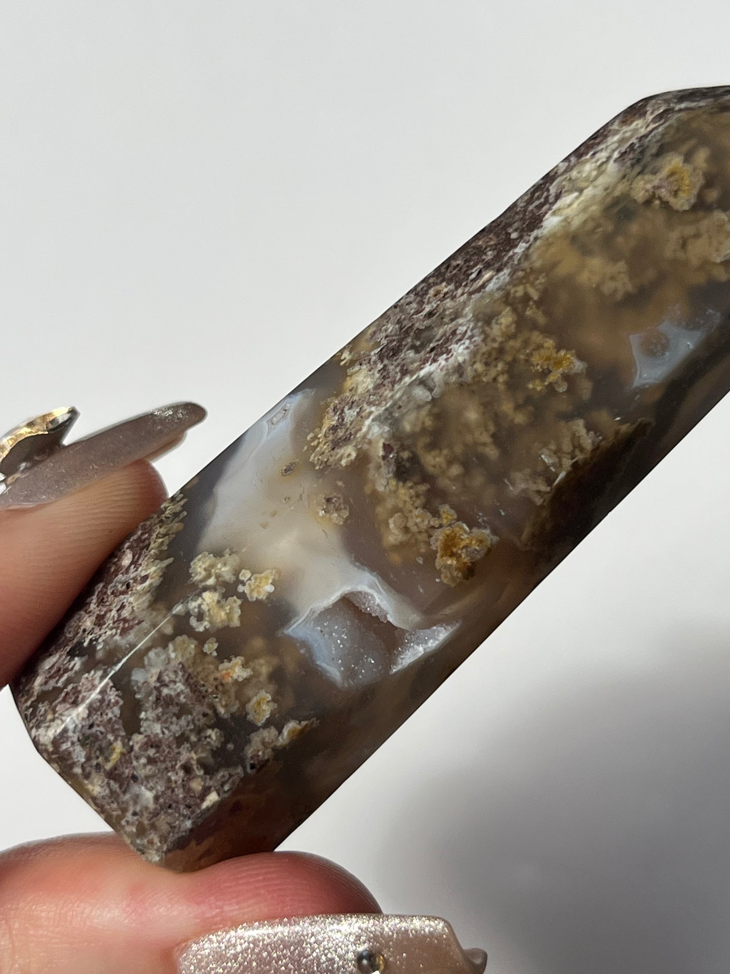 Druzy Nebula Agate with Scenic Moss Tower G