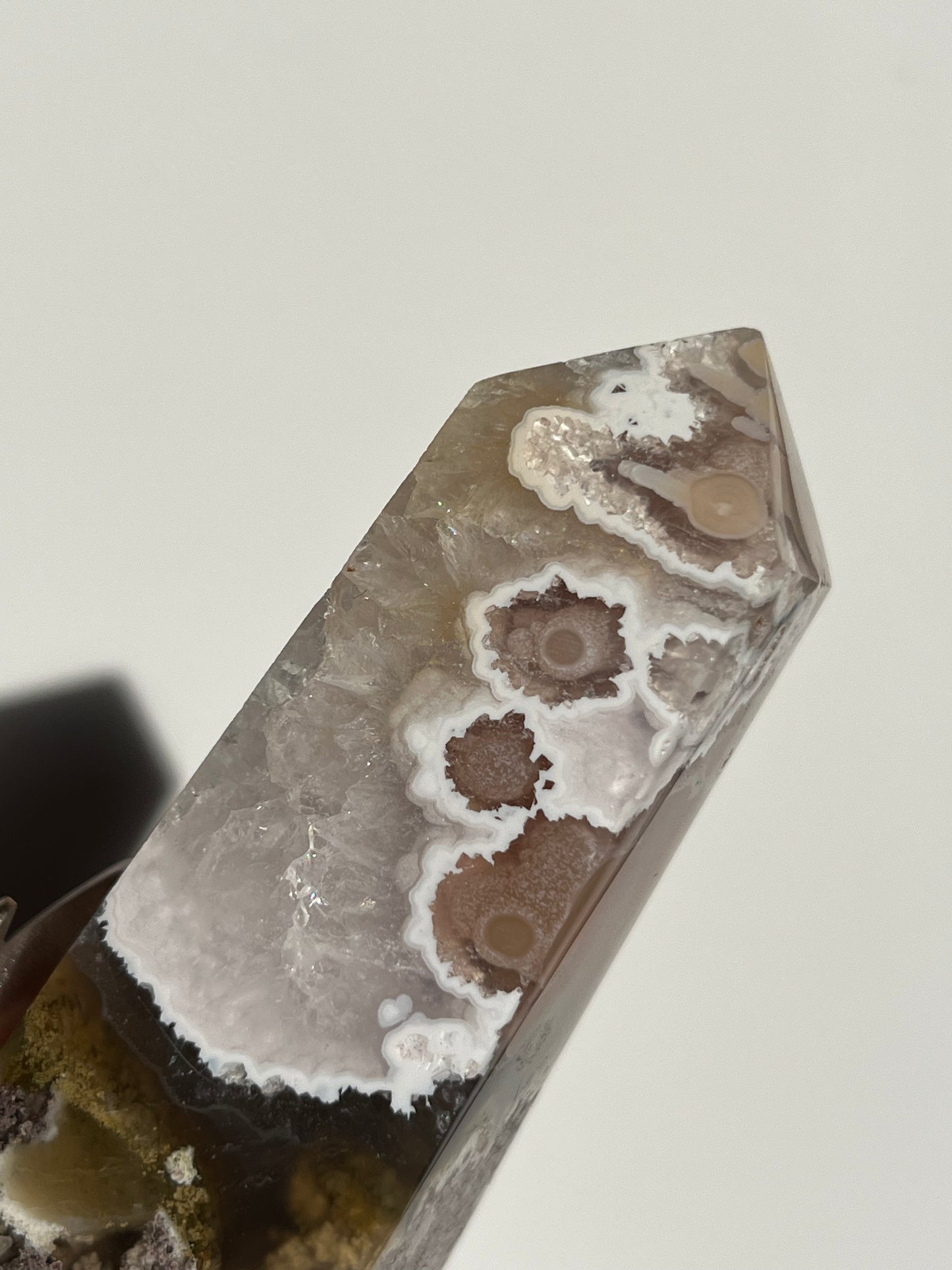 Jelly Orbicular Nebula Agate and Scenic Moss Tower G