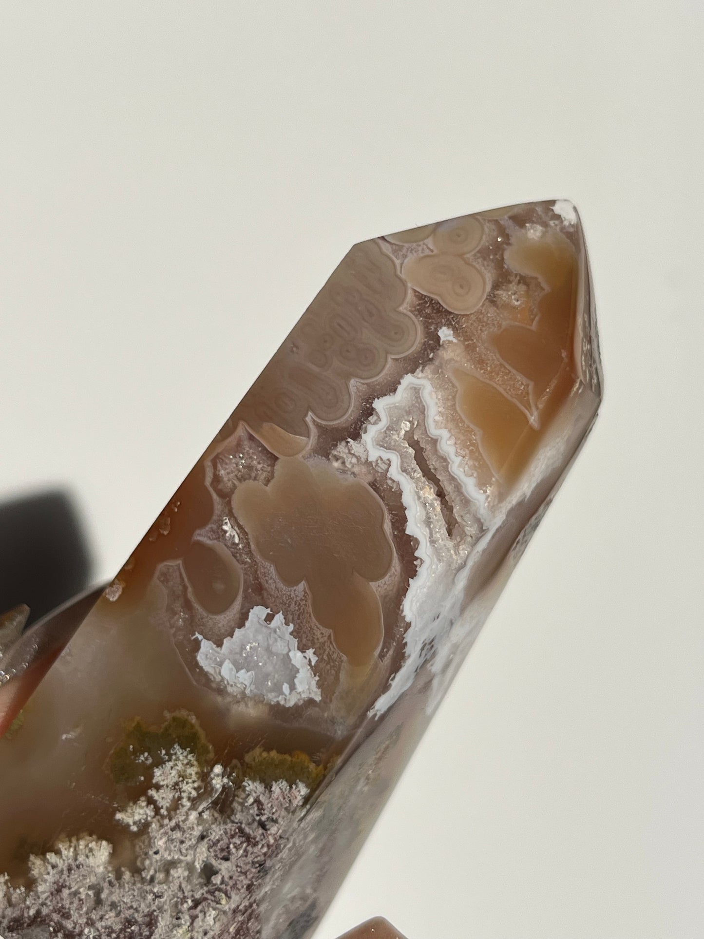 Druzy Nebula Agate and Scenic Moss Tower H