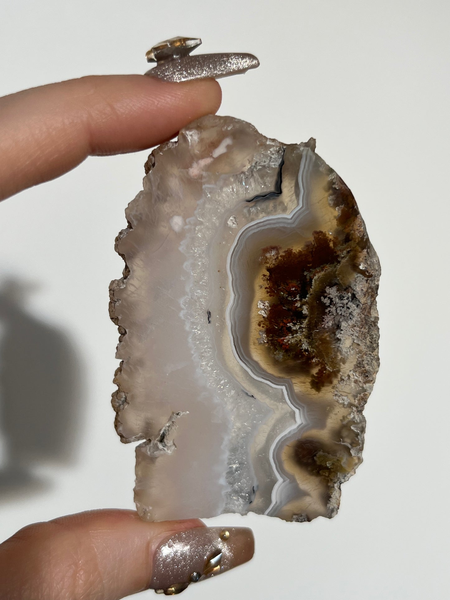 Nebula Agate with Scenic Moss and Dendritic Inclusions Slab A