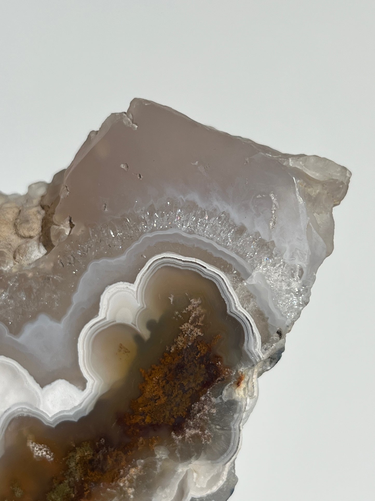 Orbicular Nebula Agate with Scenic Moss Slab B