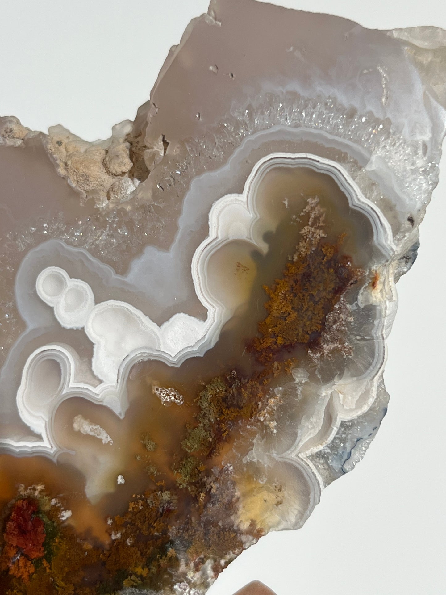 Orbicular Nebula Agate with Scenic Moss Slab B
