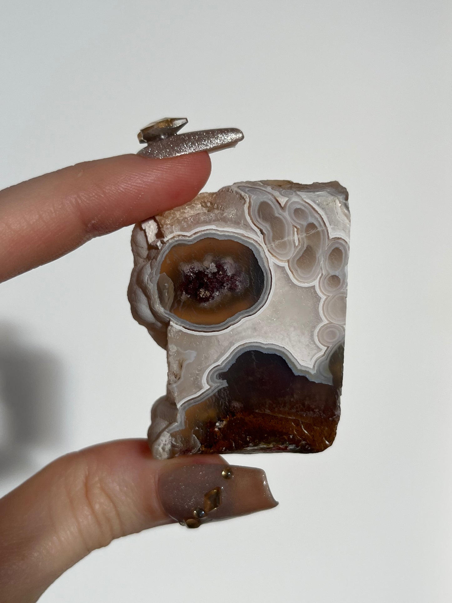 Orbicular Nebula Agate with Scenic Moss Slab E