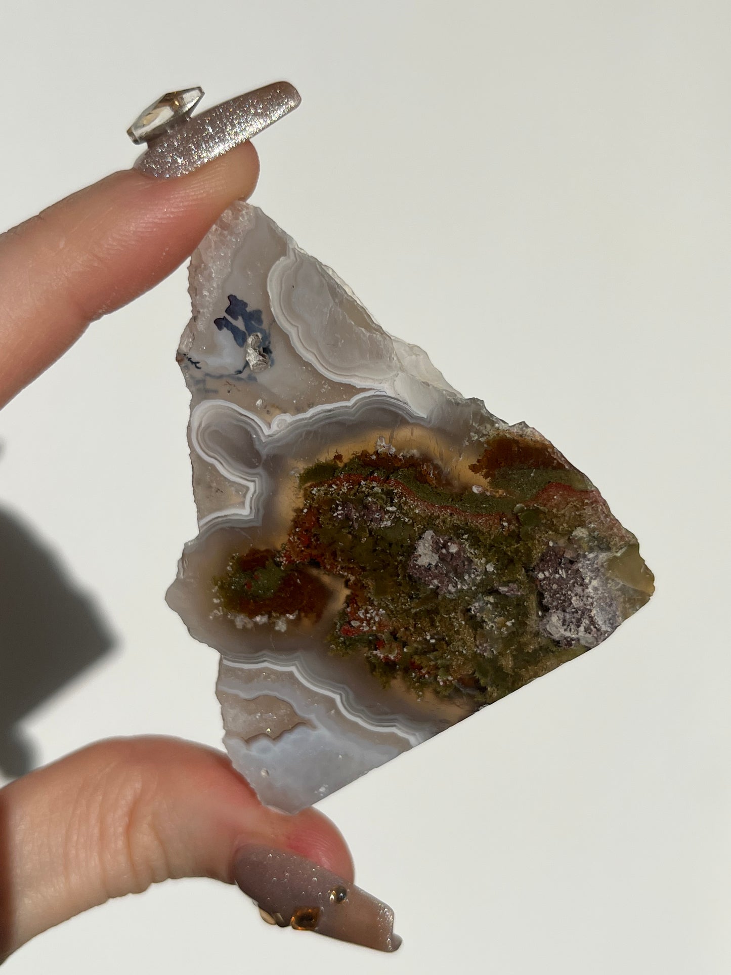 Nebula Agate with Scenic Moss and Dendritic Inclusions Slab F