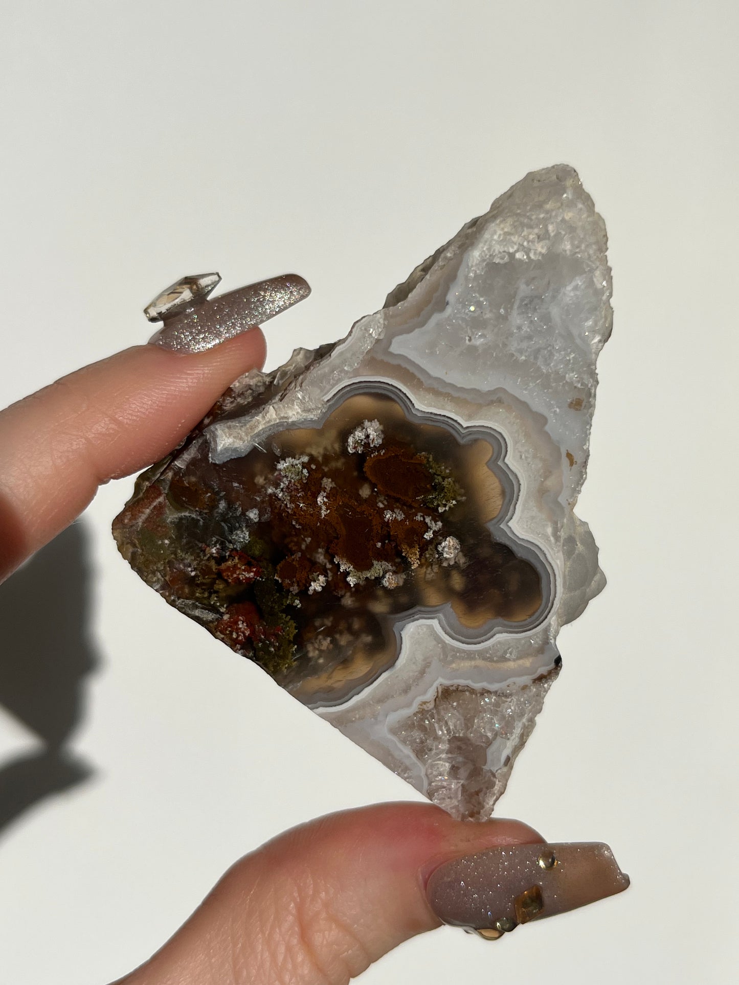 Nebula Agate with Scenic Moss and Dendritic Inclusions Slab F