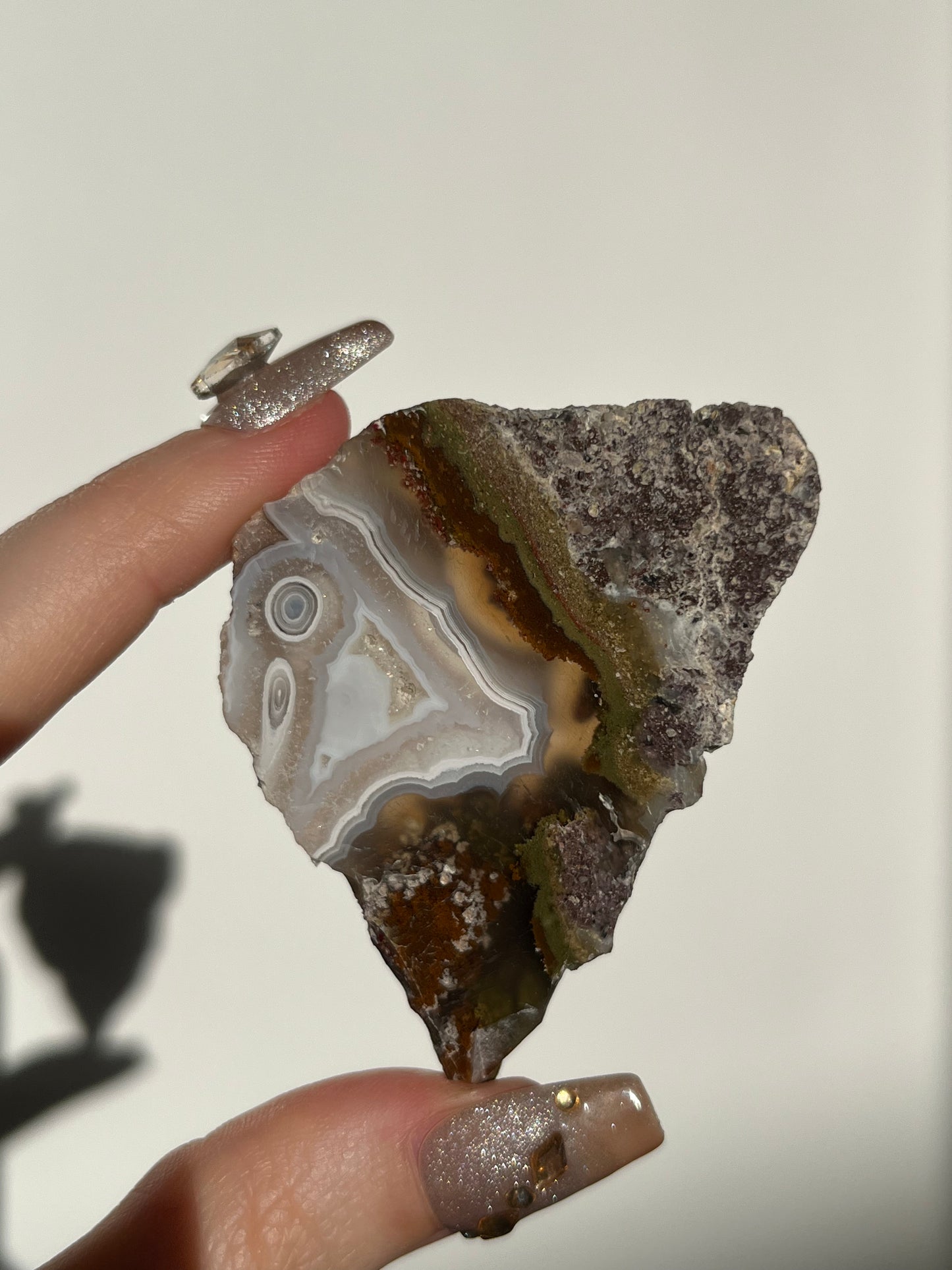 Orbicular Nebula Agate with Scenic Moss Slab T