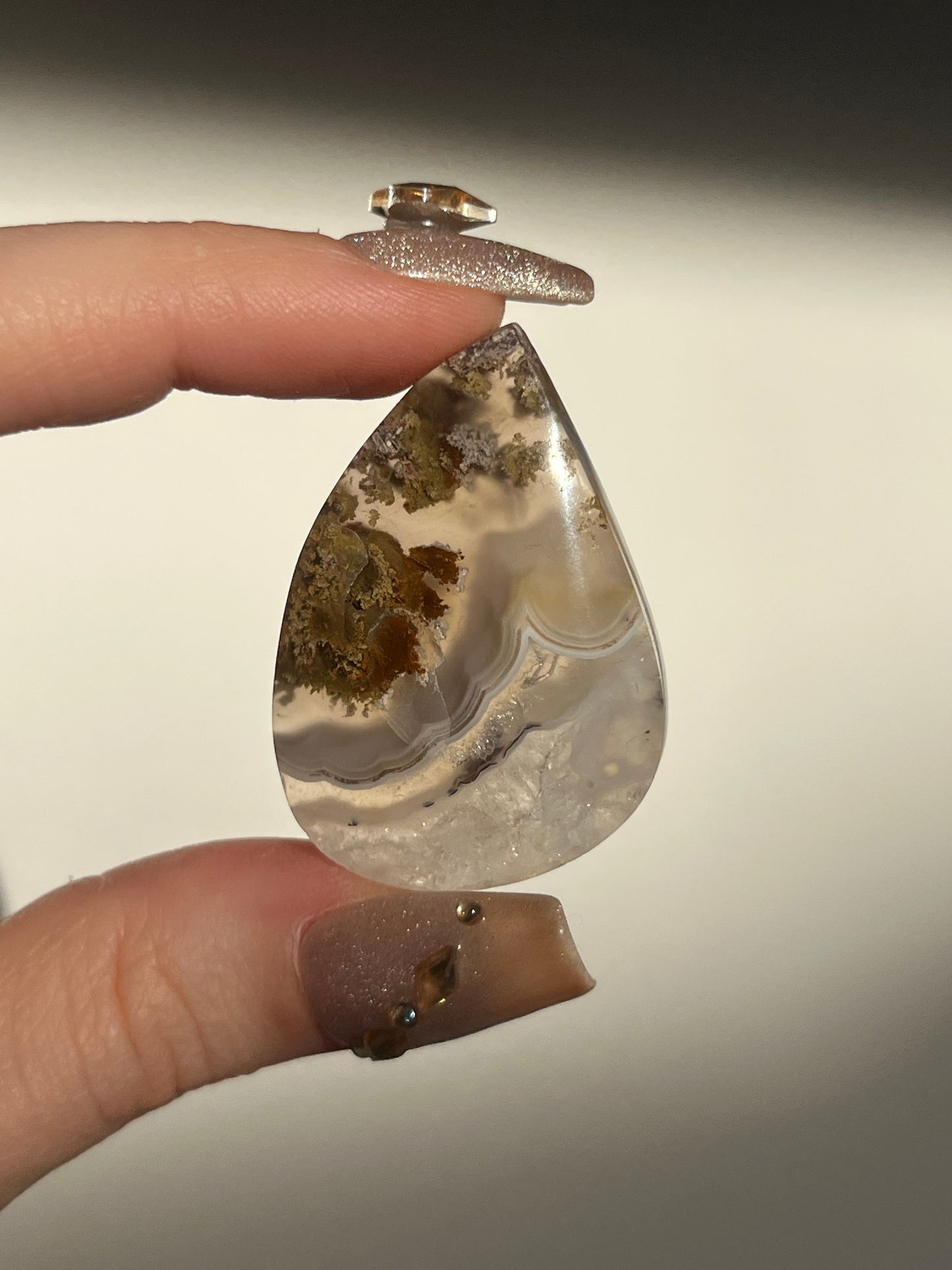Nebula Agate with Scenic Moss Freeform Cabochon (You Choose)