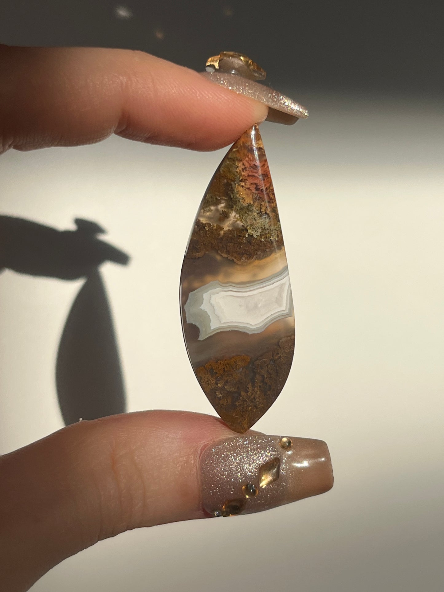 Nebula Agate with Scenic Moss Freeform Cabochon (You Choose)