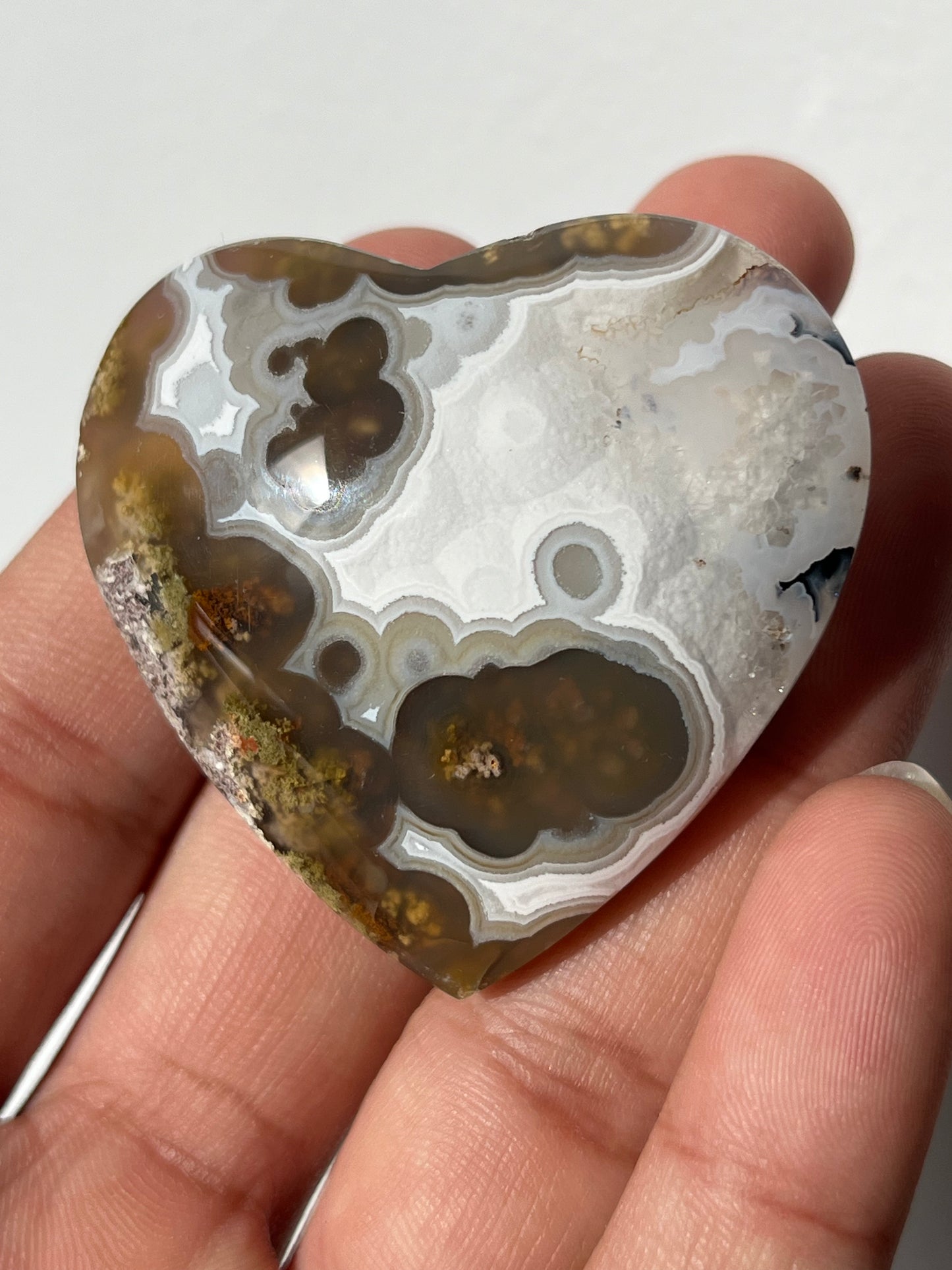 Nebula Agate Puffy Heart (You Choose)