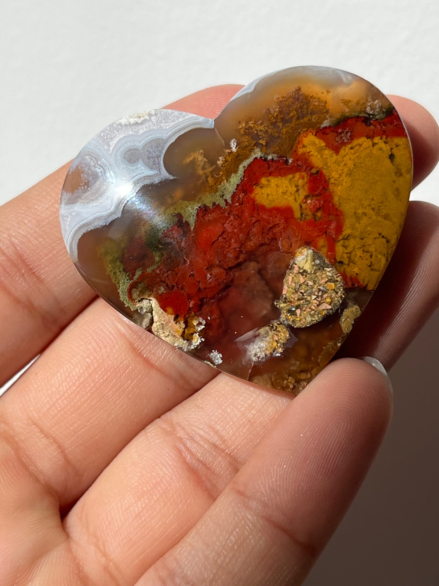 Nebula Agate Flat Back Heart (You Choose)