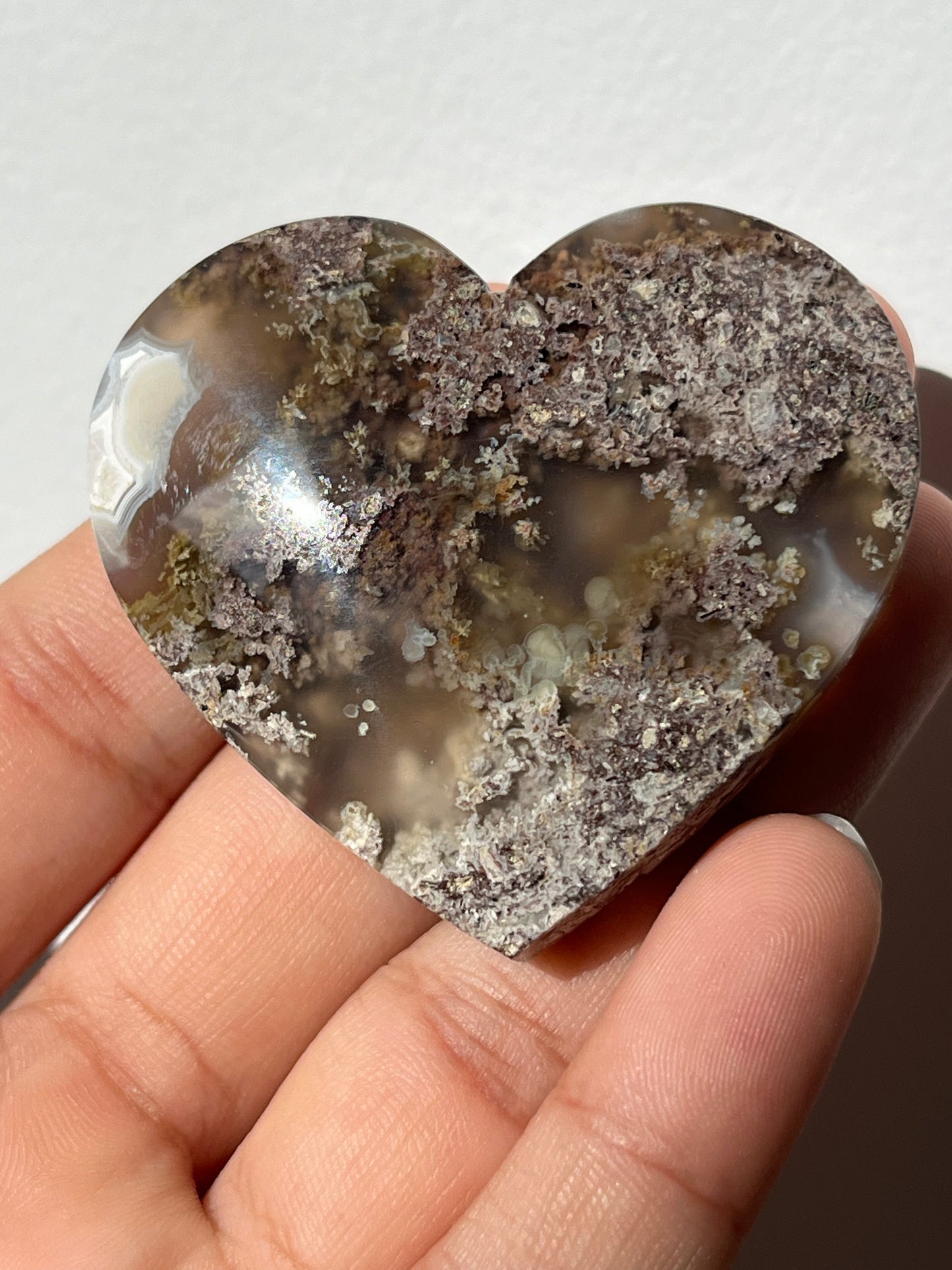 Nebula Agate Flat Back Heart (You Choose)