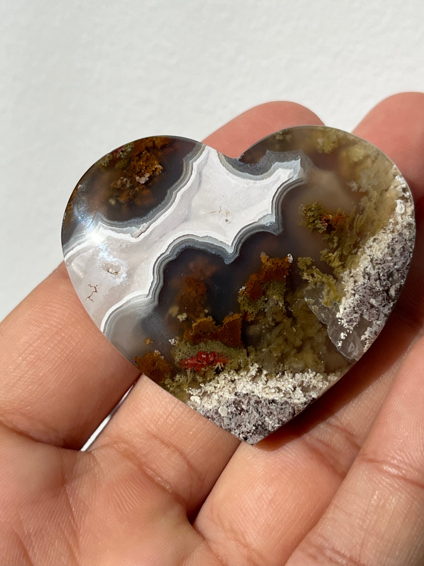 Nebula Agate Flat Back Heart (You Choose)