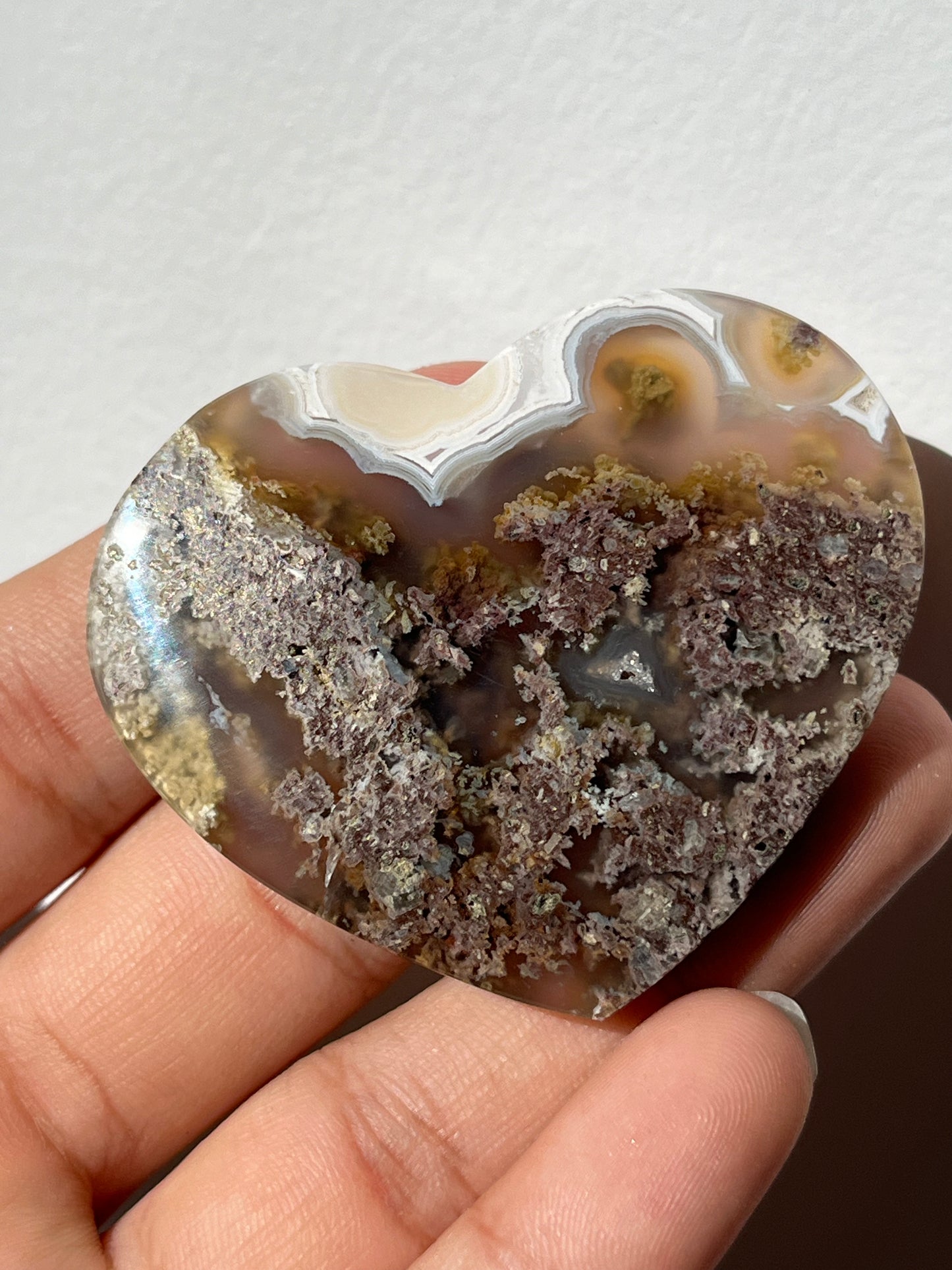 Nebula Agate Flat Back Heart (You Choose)