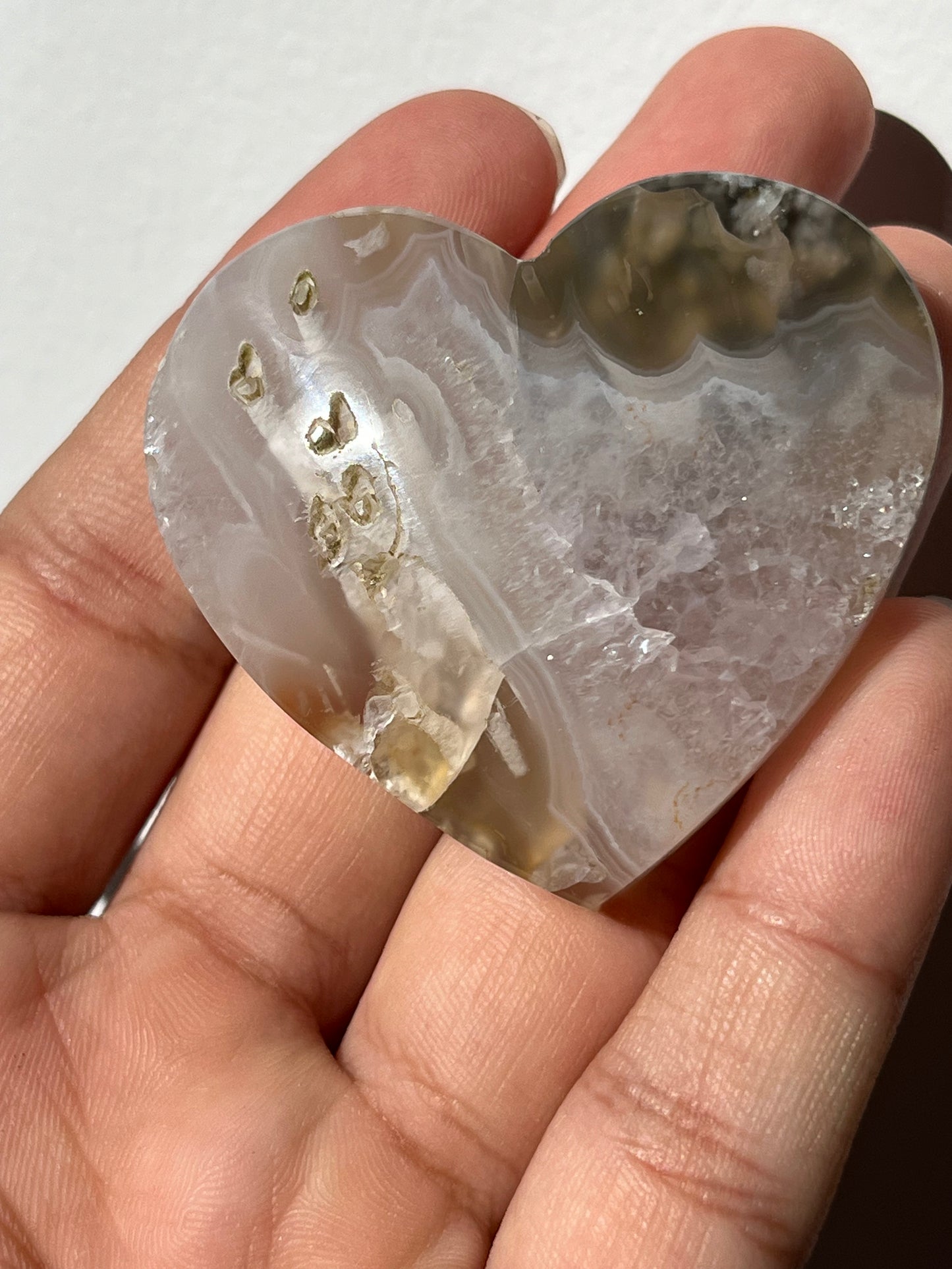 Nebula Agate Flat Back Heart (You Choose)