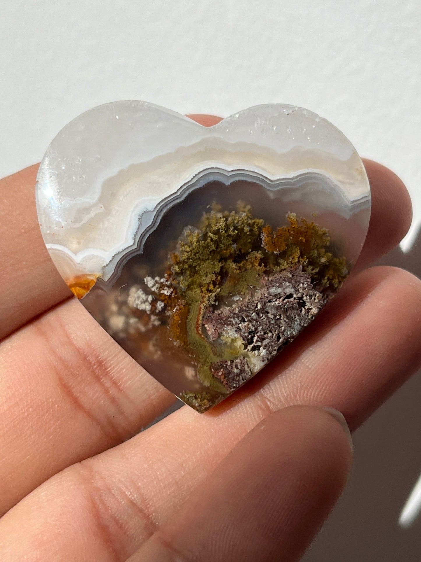 Nebula Agate Flat Back Heart (You Choose)