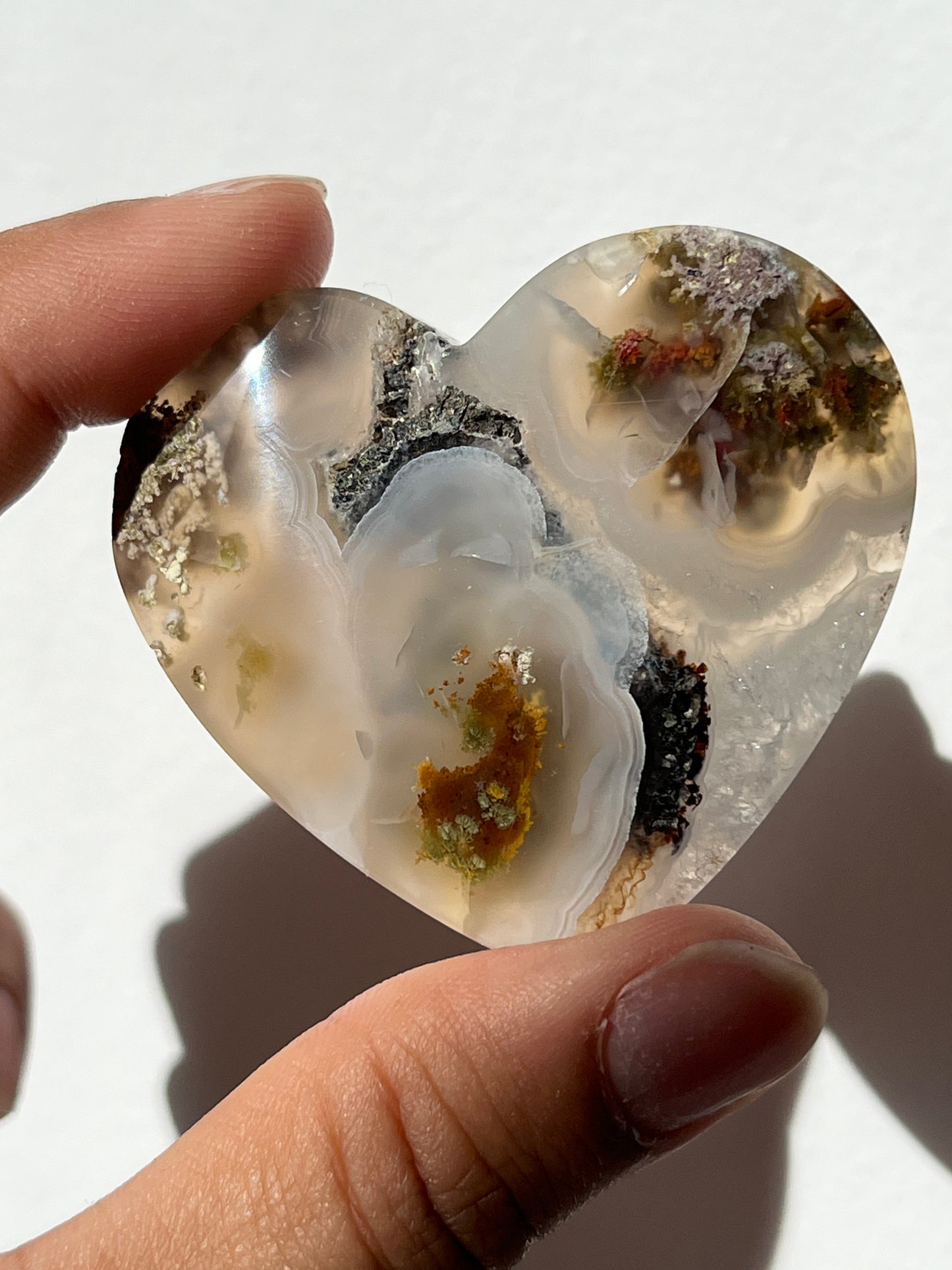 Nebula Agate Flat Back Heart (You Choose)