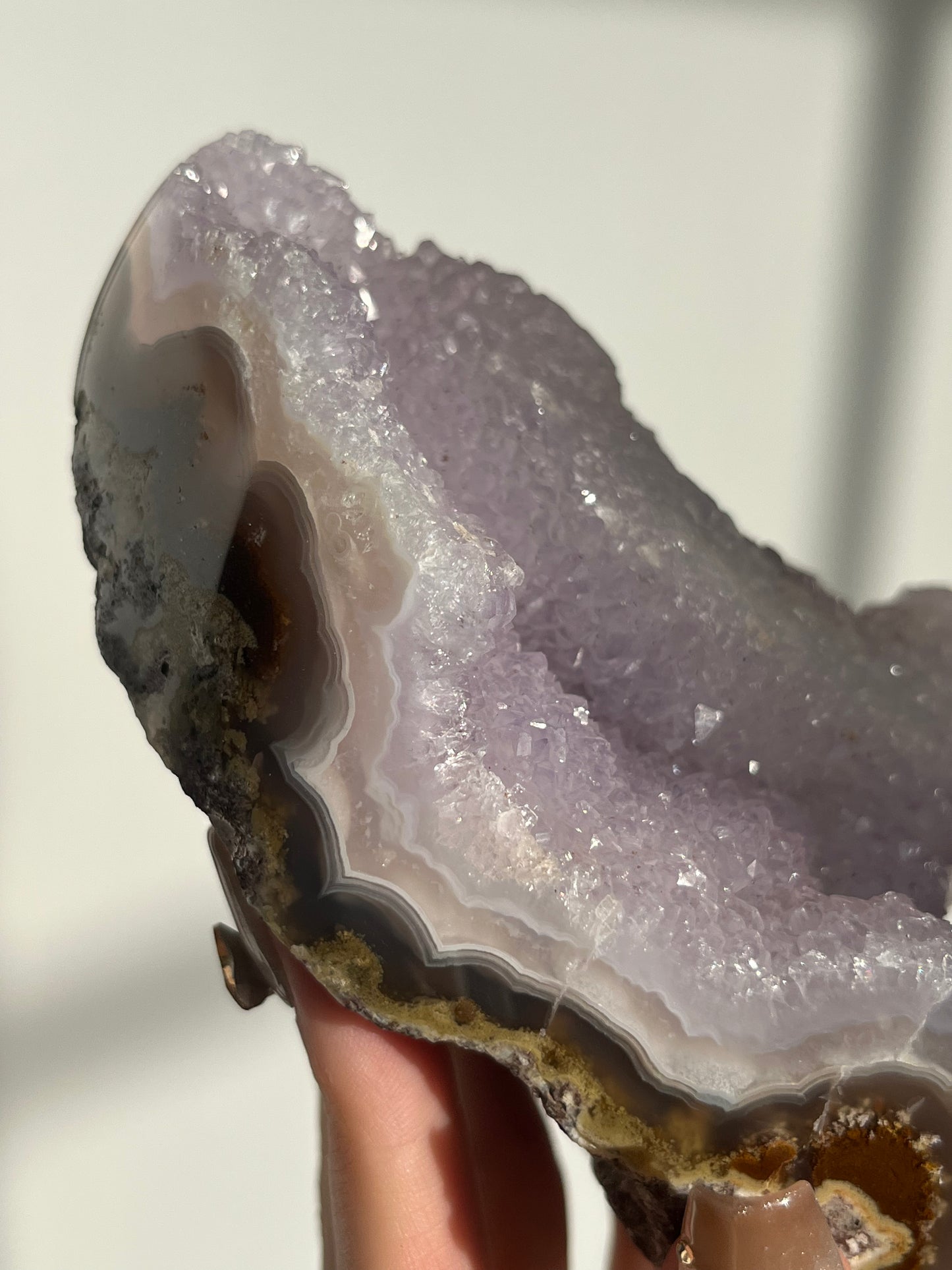 Nebula Agate, Amethyst & Scenic Moss Freeform P