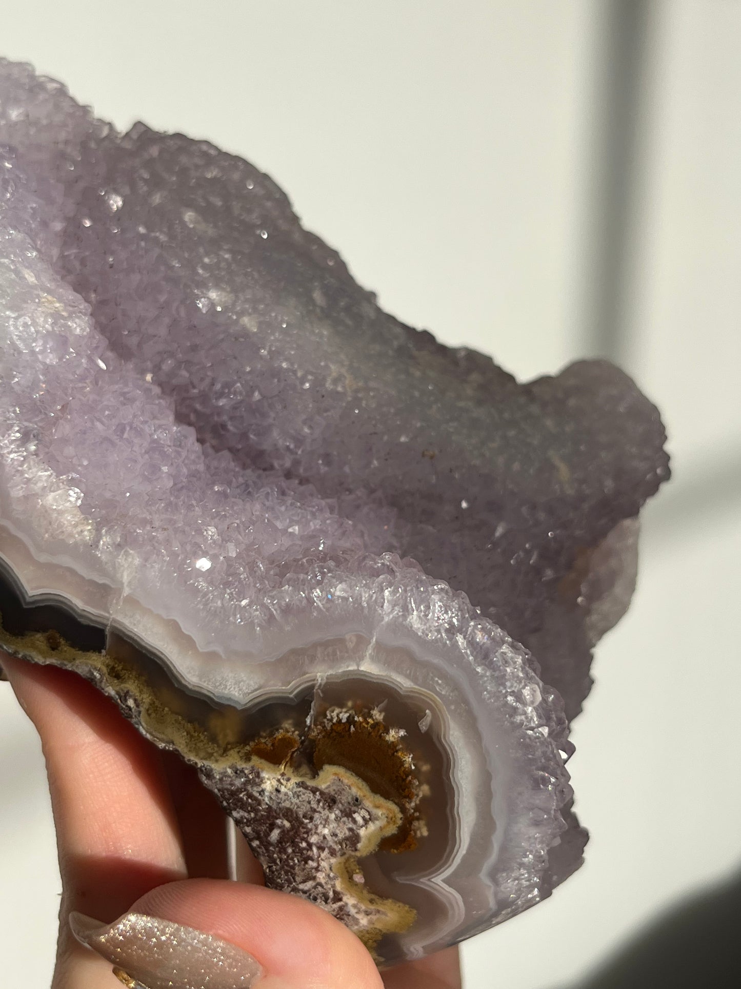 Nebula Agate, Amethyst & Scenic Moss Freeform P