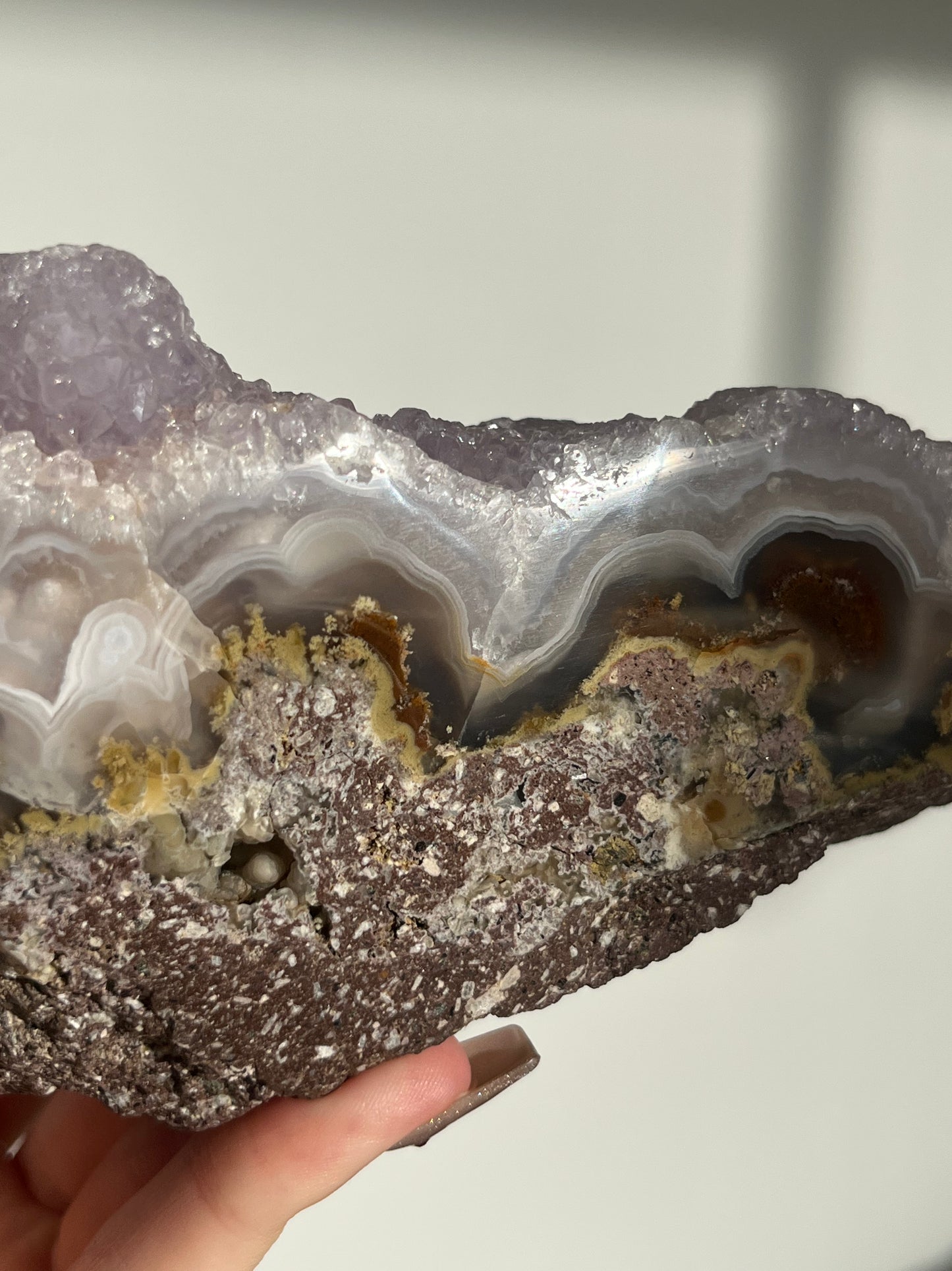 Nebula Agate, Amethyst & Scenic Moss Freeform P