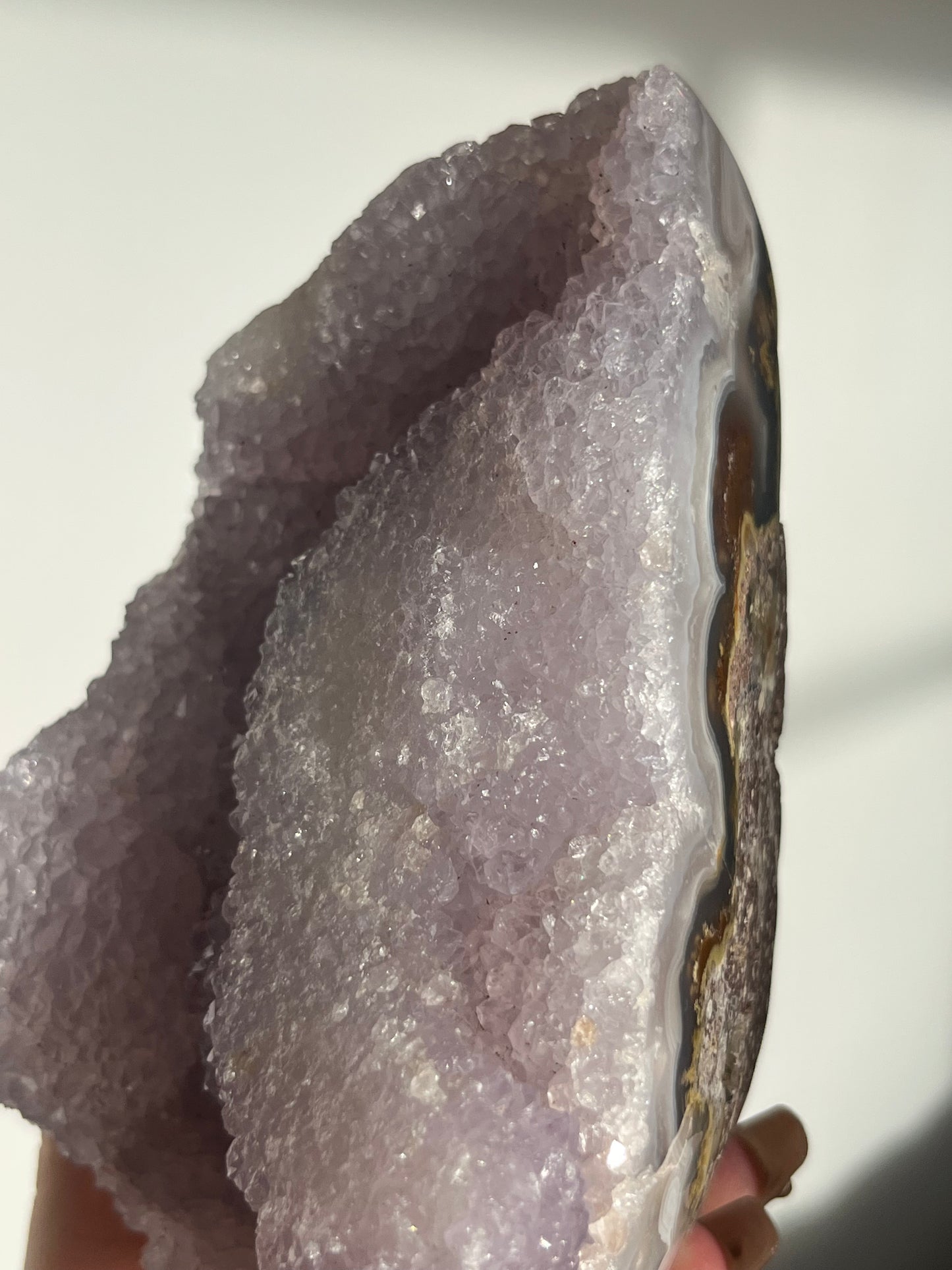 Nebula Agate, Amethyst & Scenic Moss Freeform P
