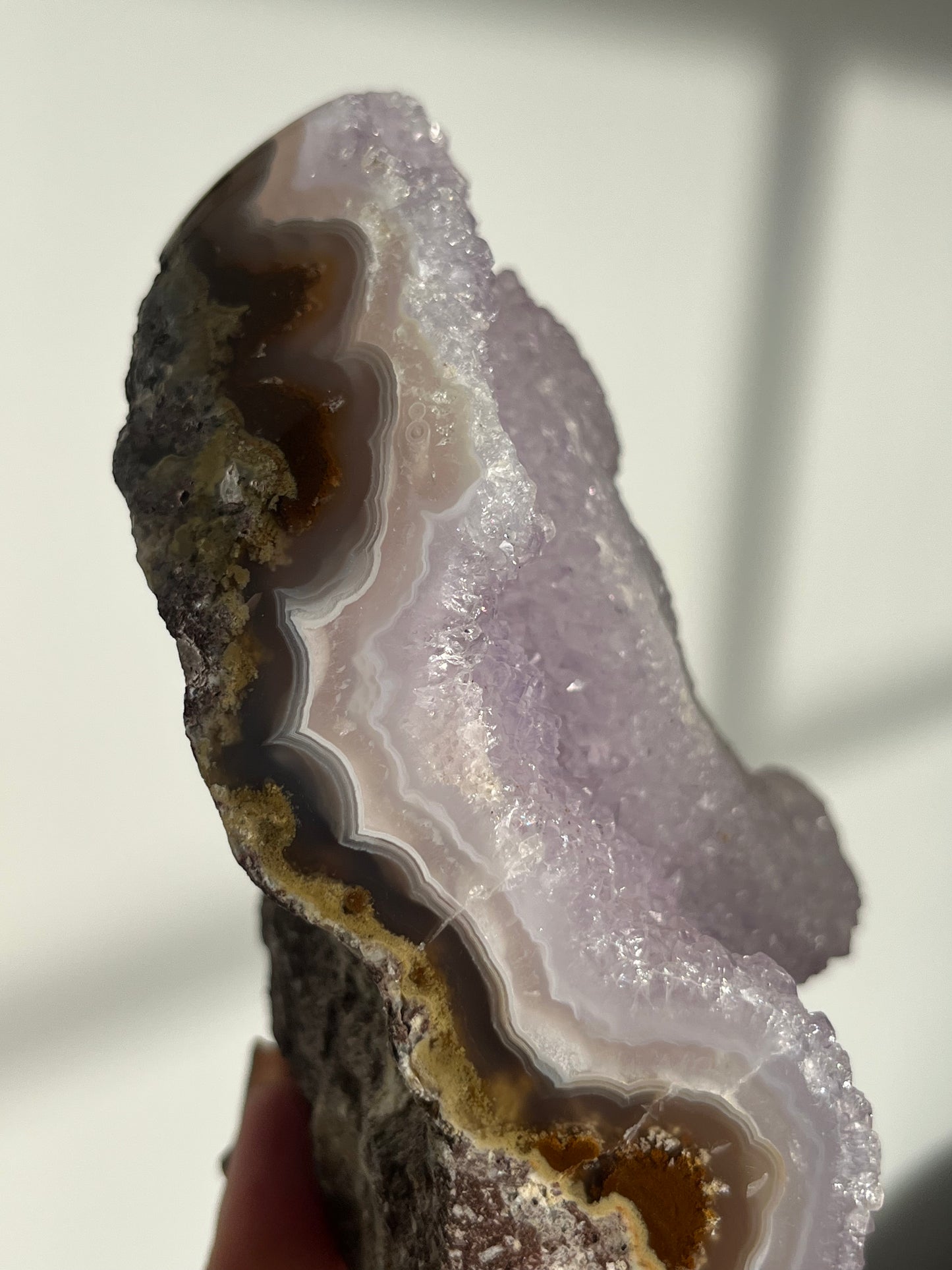 Nebula Agate, Amethyst & Scenic Moss Freeform P
