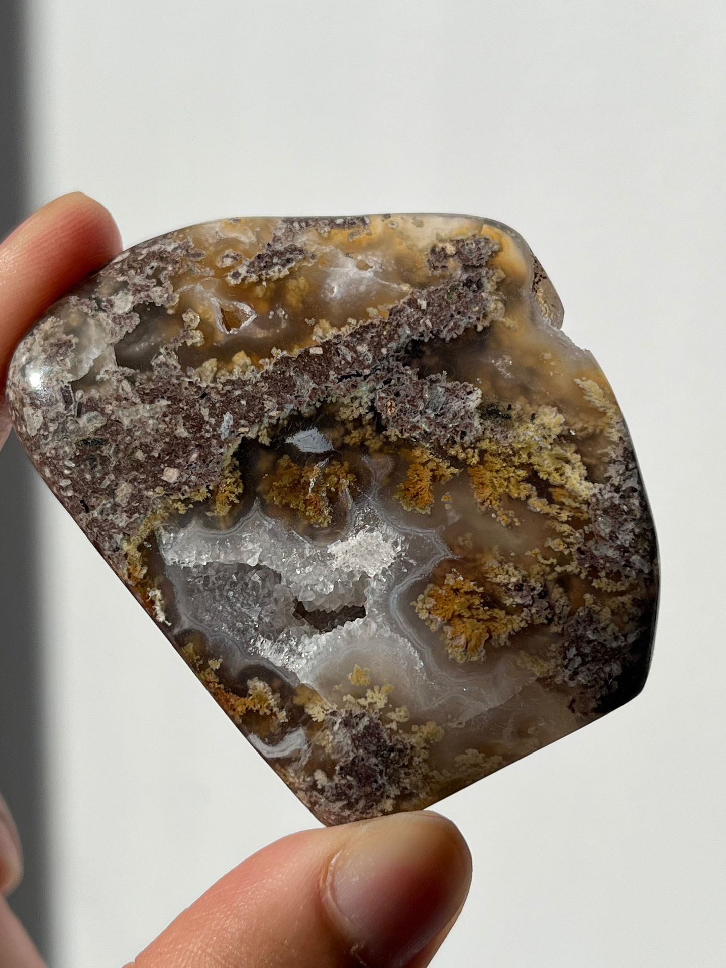 Nebula Agate with Amethyst Freeform K