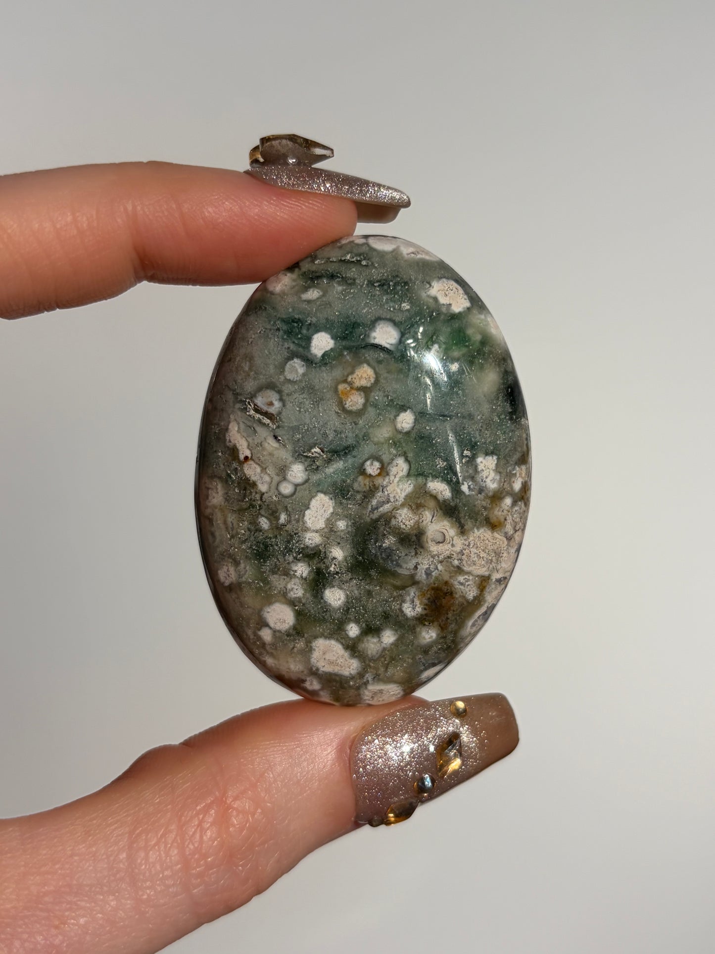 Green Orbicular Jasper Palmstone B