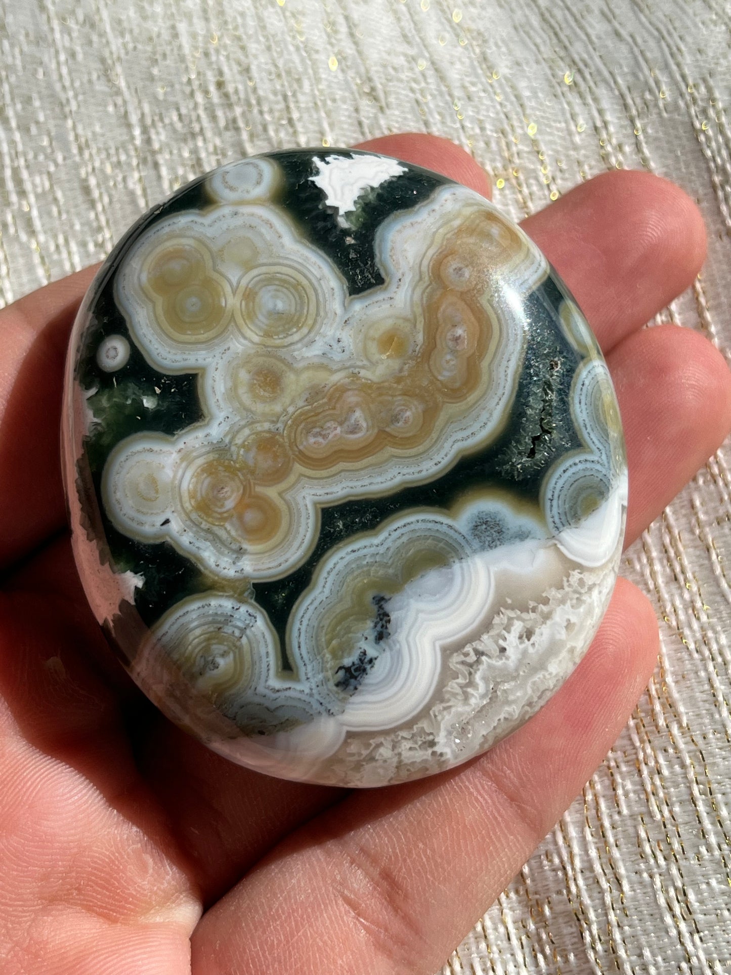 'Lotus' 8th Vein Ocean Jasper Palmstone