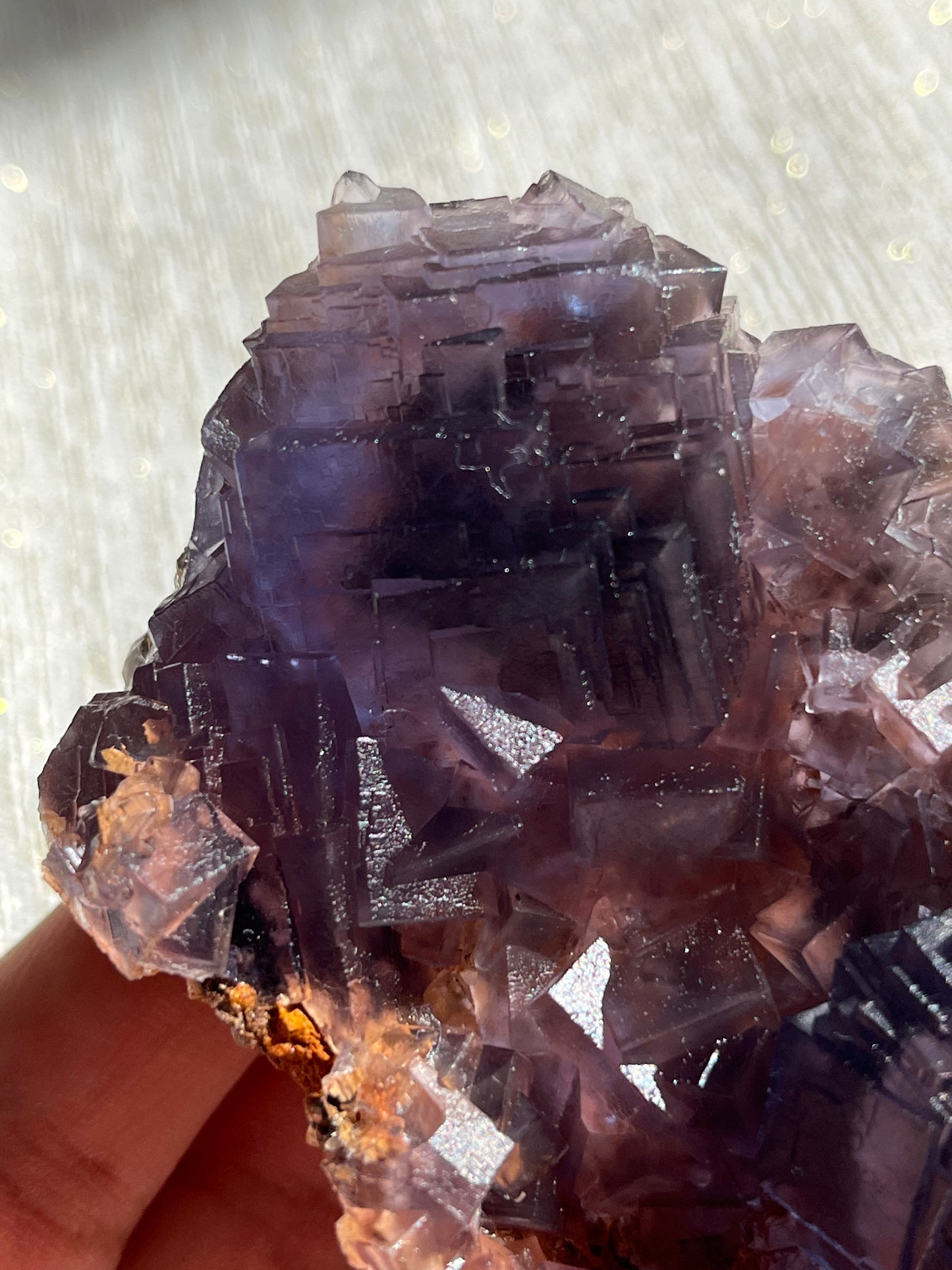 Purple Fluorite Specimen w/ calcite A (Self-standing)