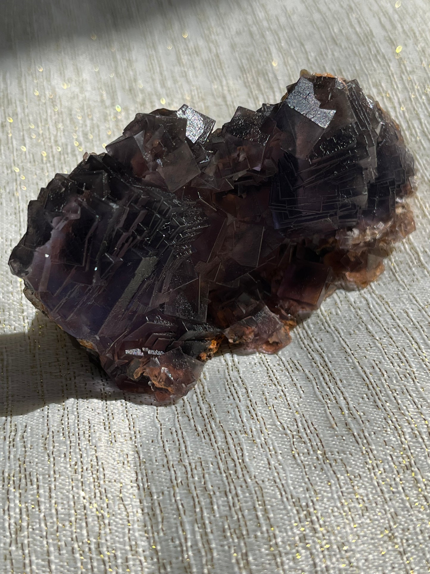 Purple Fluorite Specimen w/ calcite A (Self-standing)