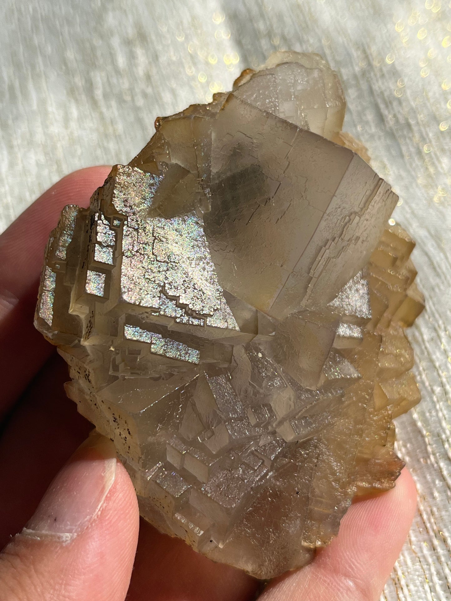 Iridescent Fluorite Specimen w/ Dendritic inclusions R