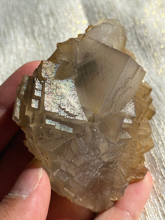 Iridescent Fluorite Specimen w/ Dendritic inclusions R