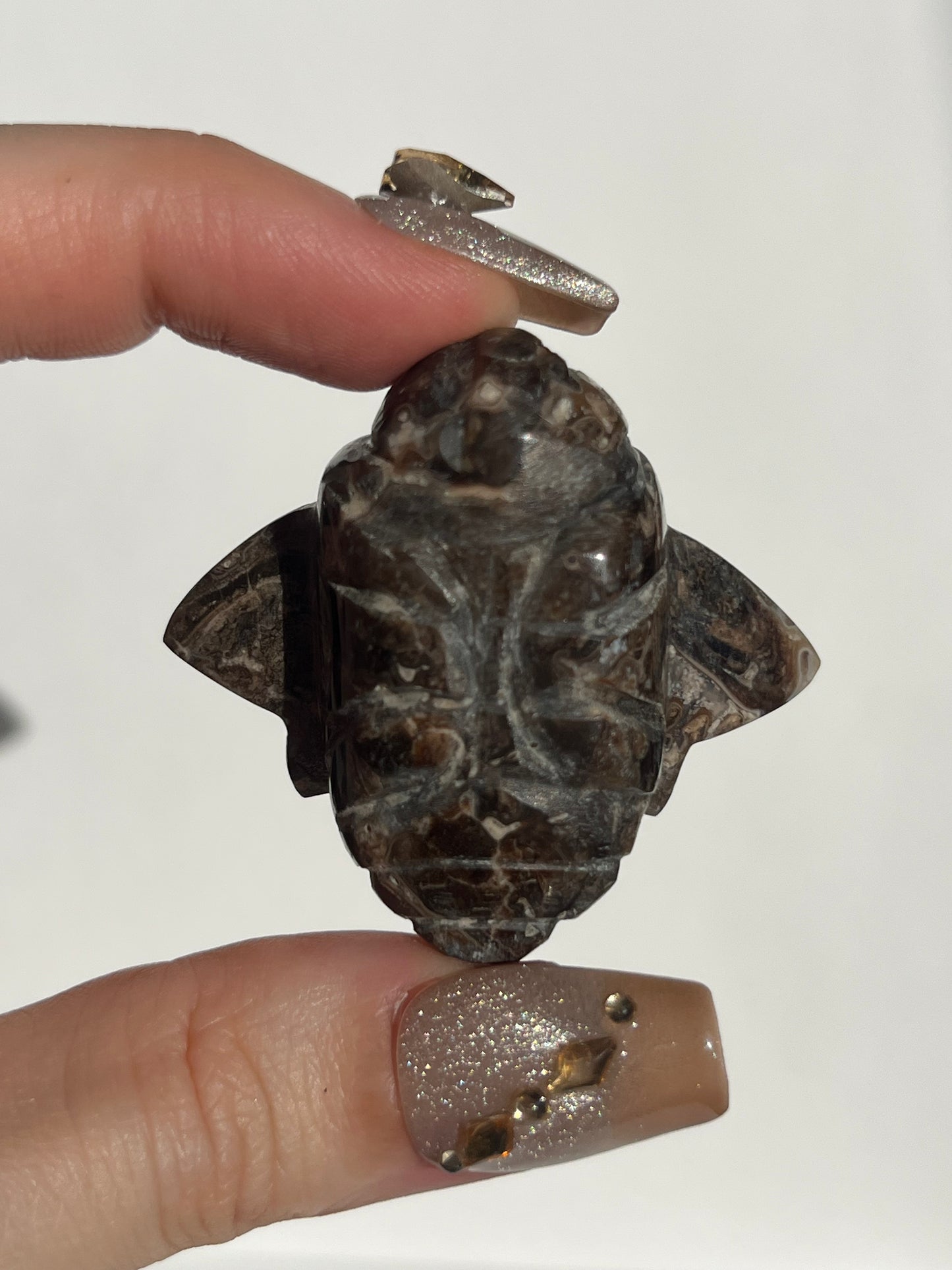 Petrified Wood Bee Carving B