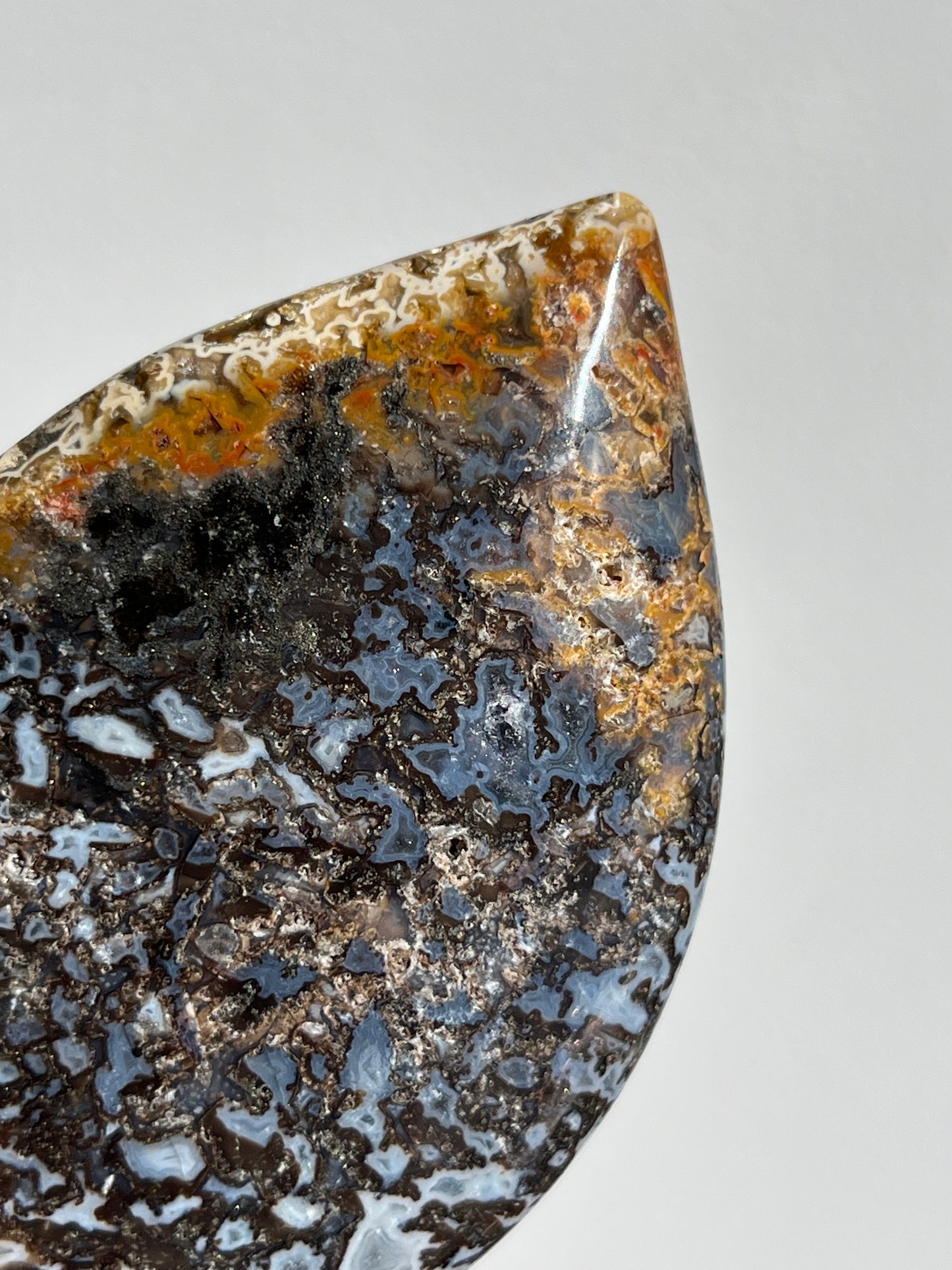 Agatised Petrified Wood Flame Carving A