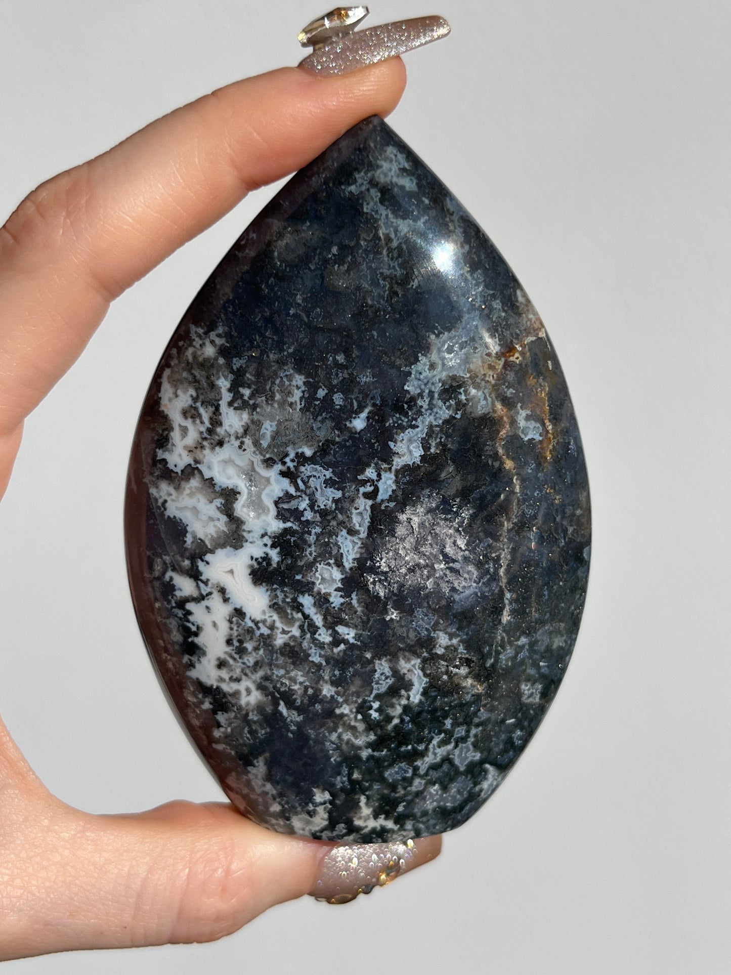 Agatised Petrified Wood Flame Carving D
