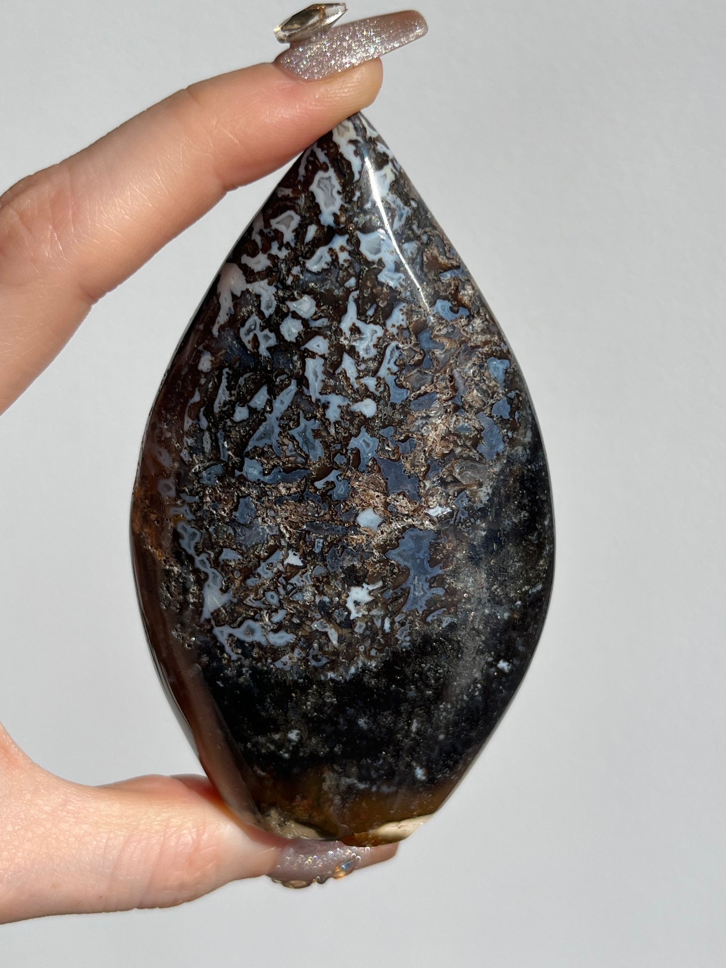 Agatised Petrified Wood Flame Carving G