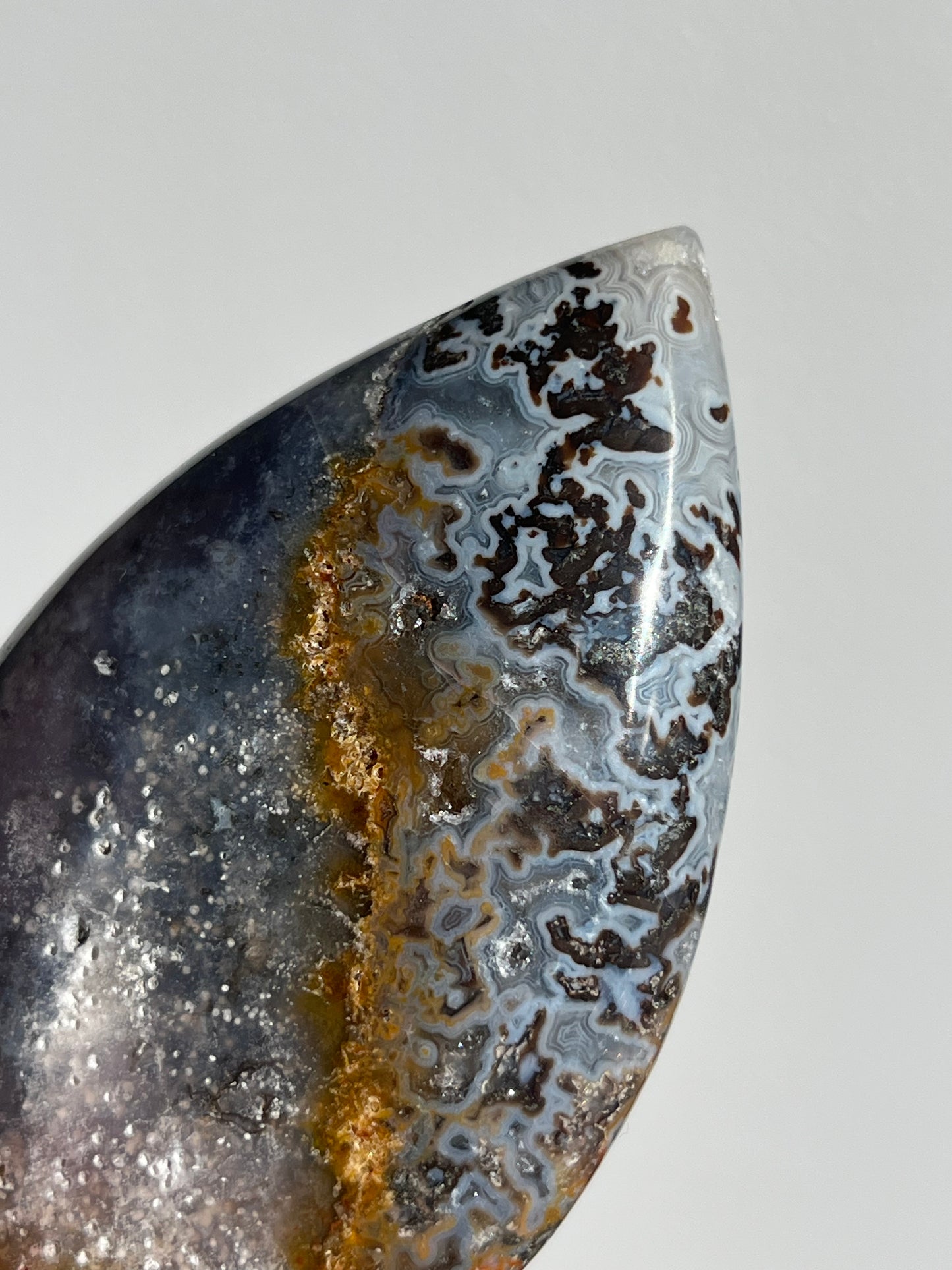Agatised Petrified Wood Flame Carving I