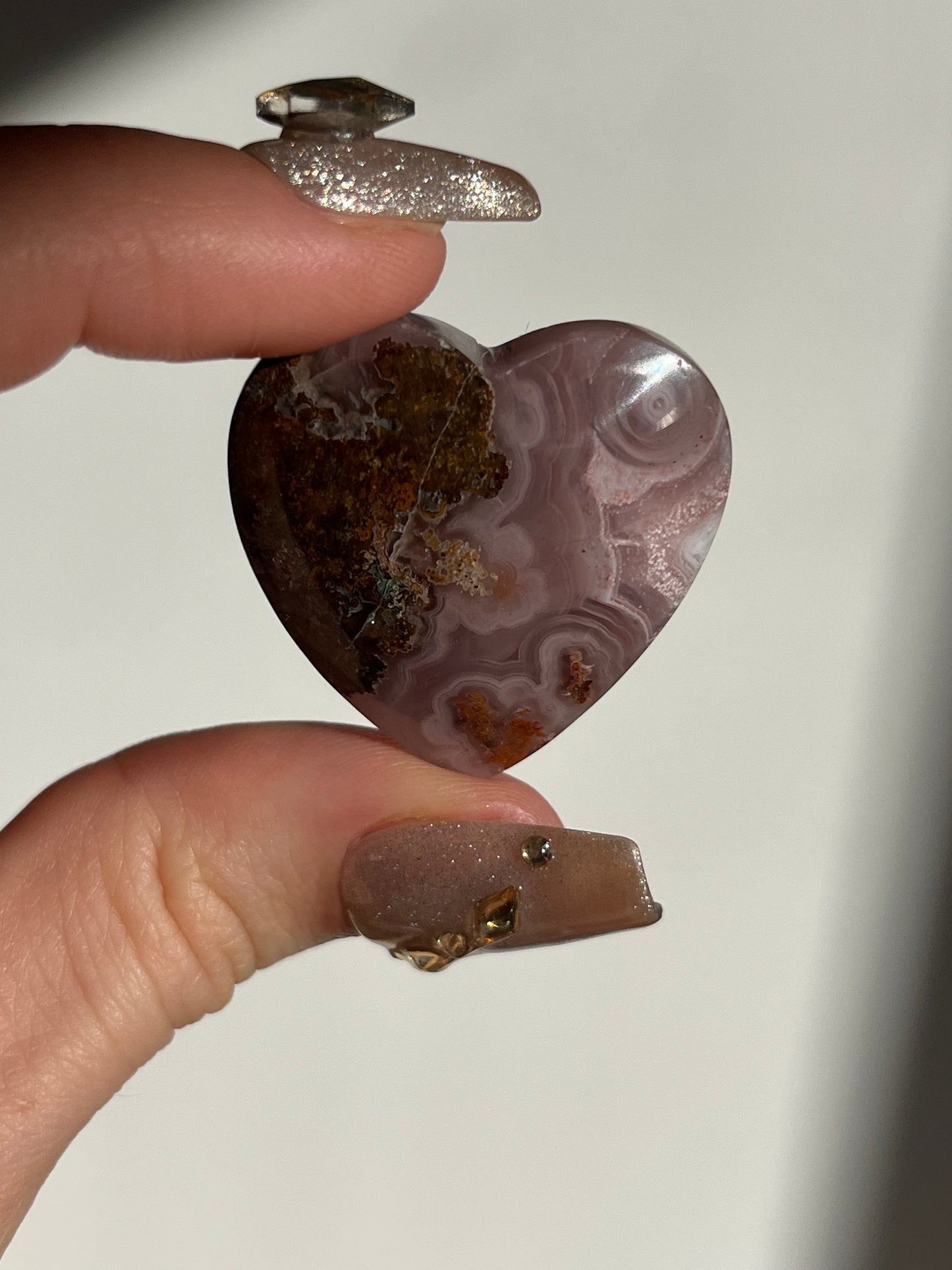 Pink Agua Nueva Agate Heart A