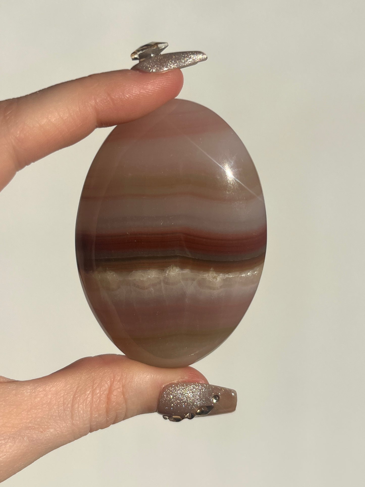 Pink Banded Calcite Palmstone A