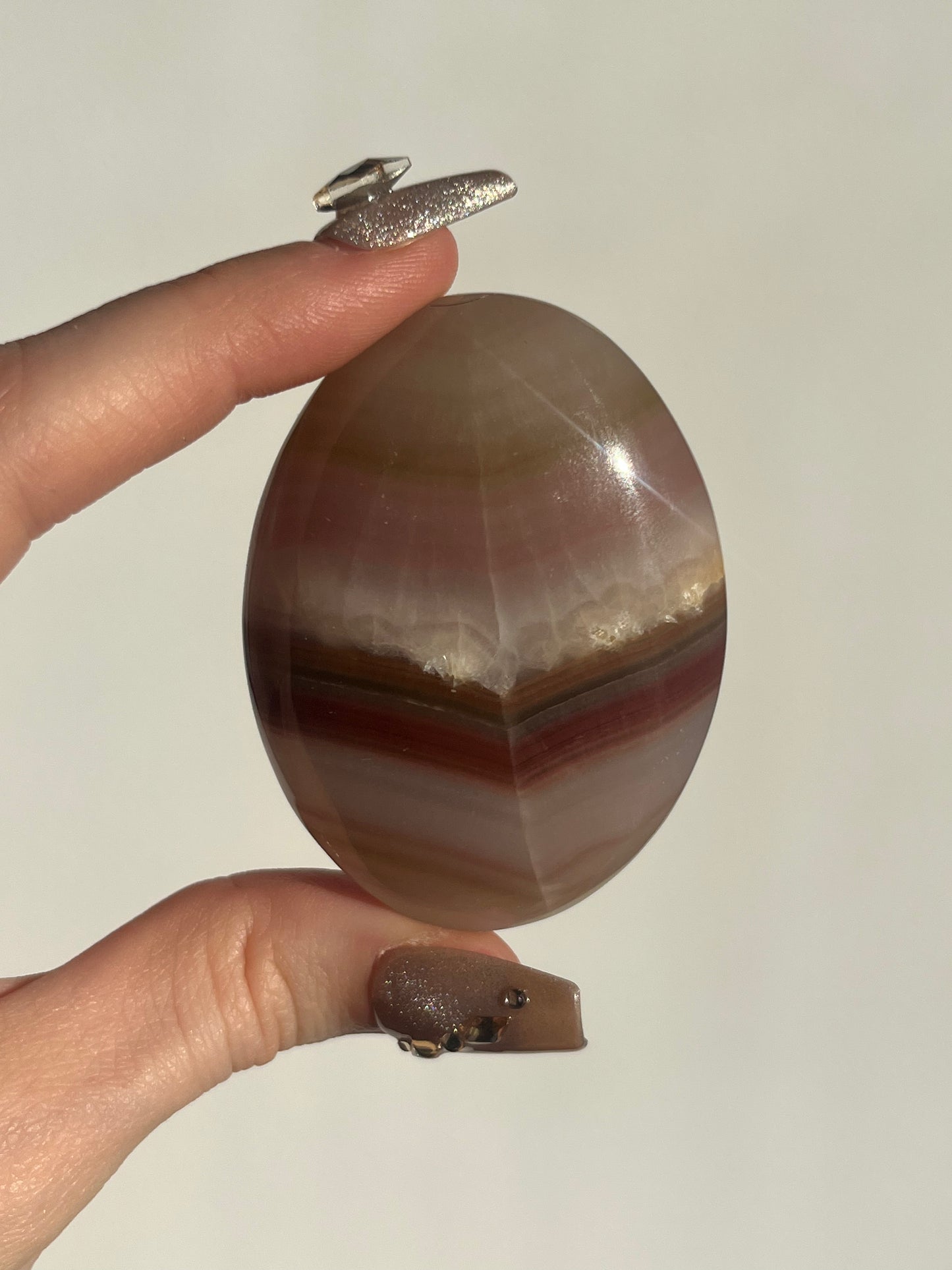 Pink Banded Calcite Palmstone B