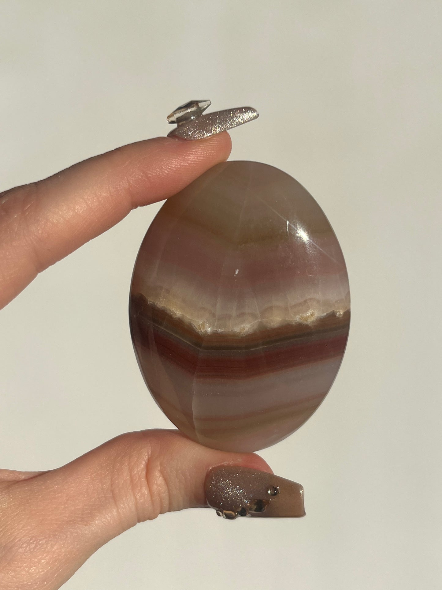 Pink Banded Calcite Palmstone B