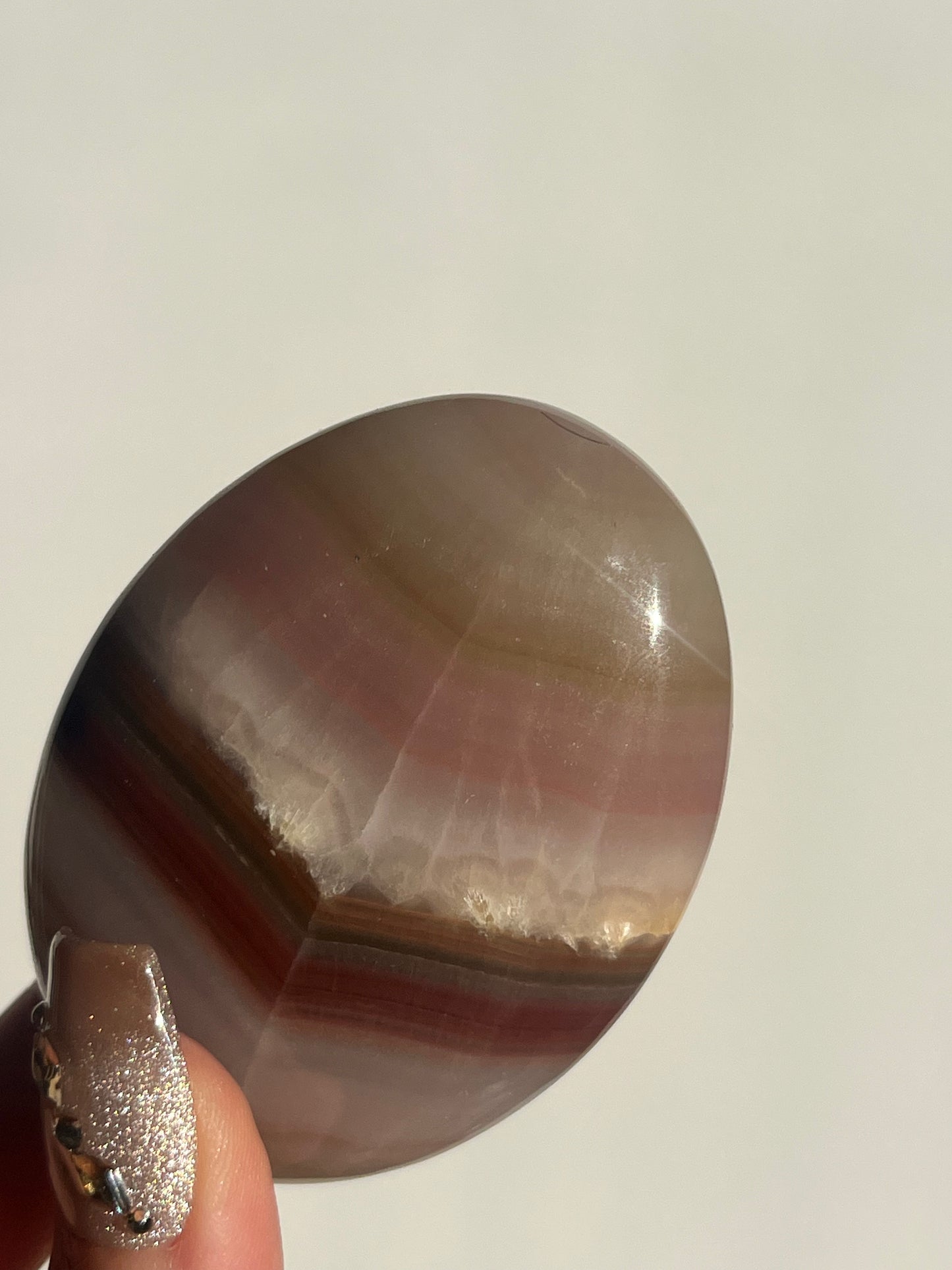 Pink Banded Calcite Palmstone B
