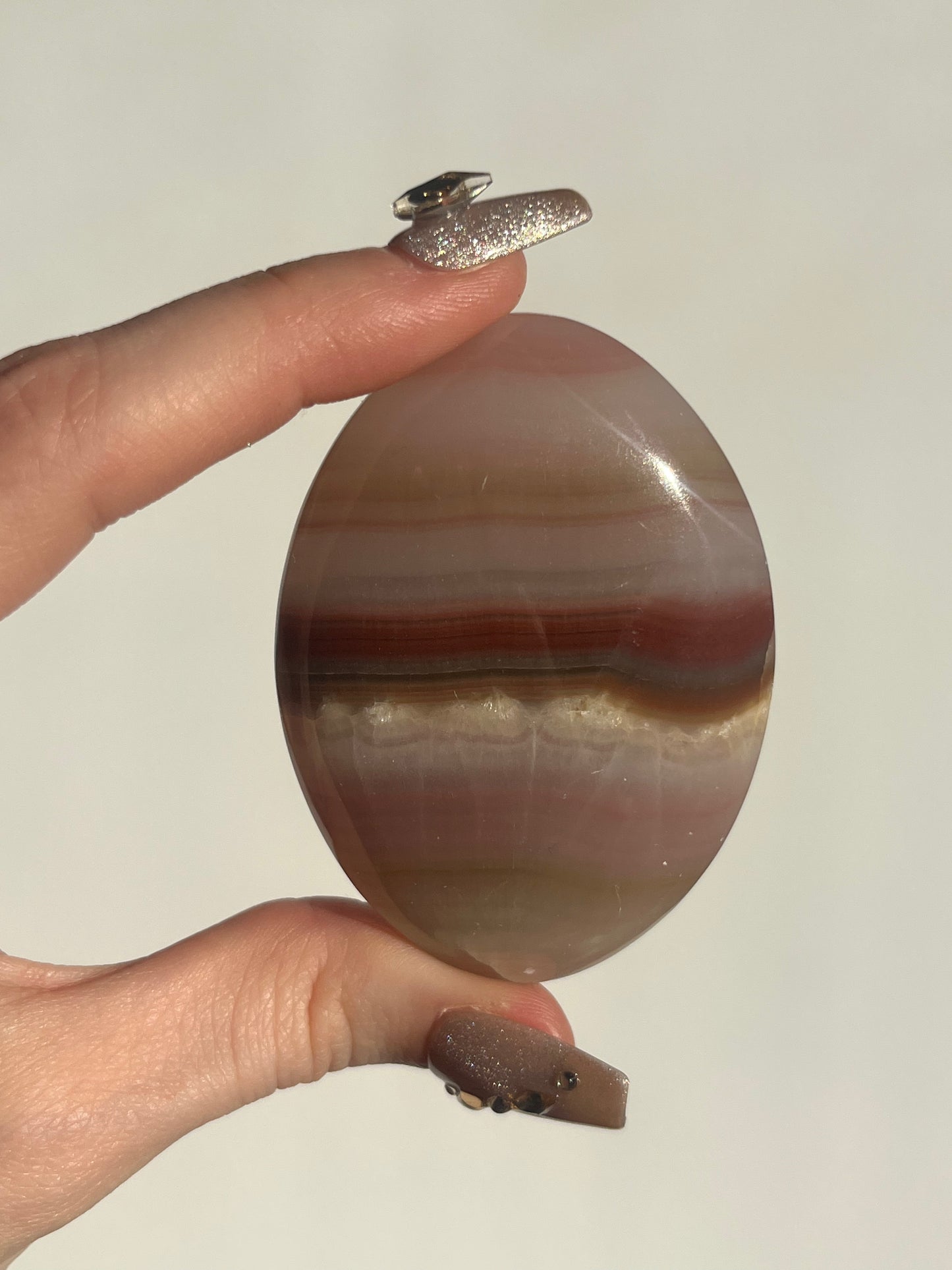 Pink Banded Calcite Palmstone C
