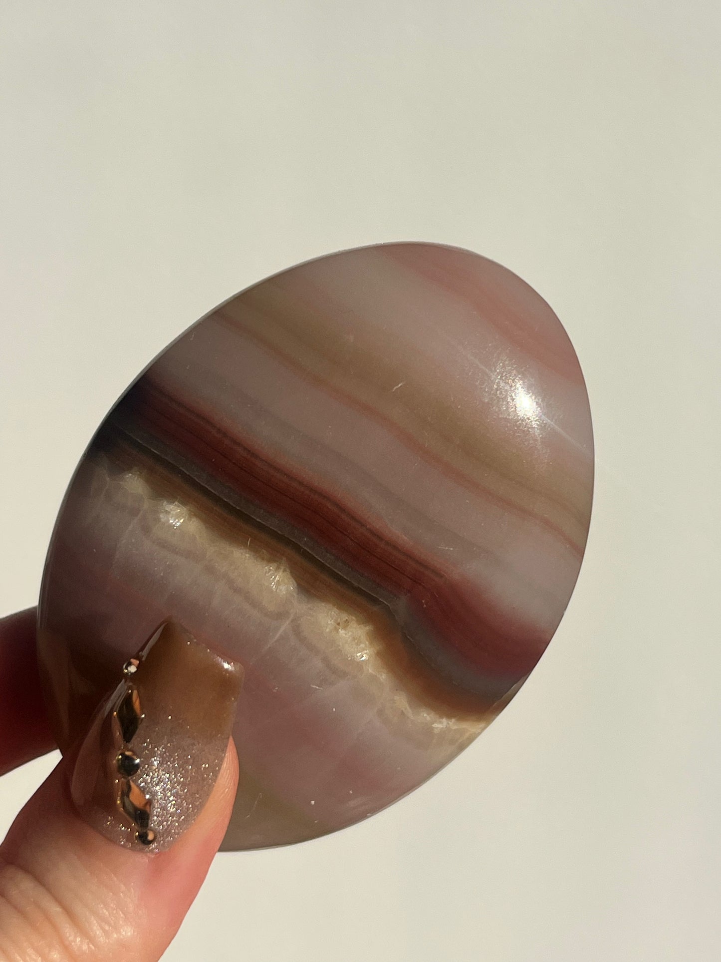 Pink Banded Calcite Palmstone C