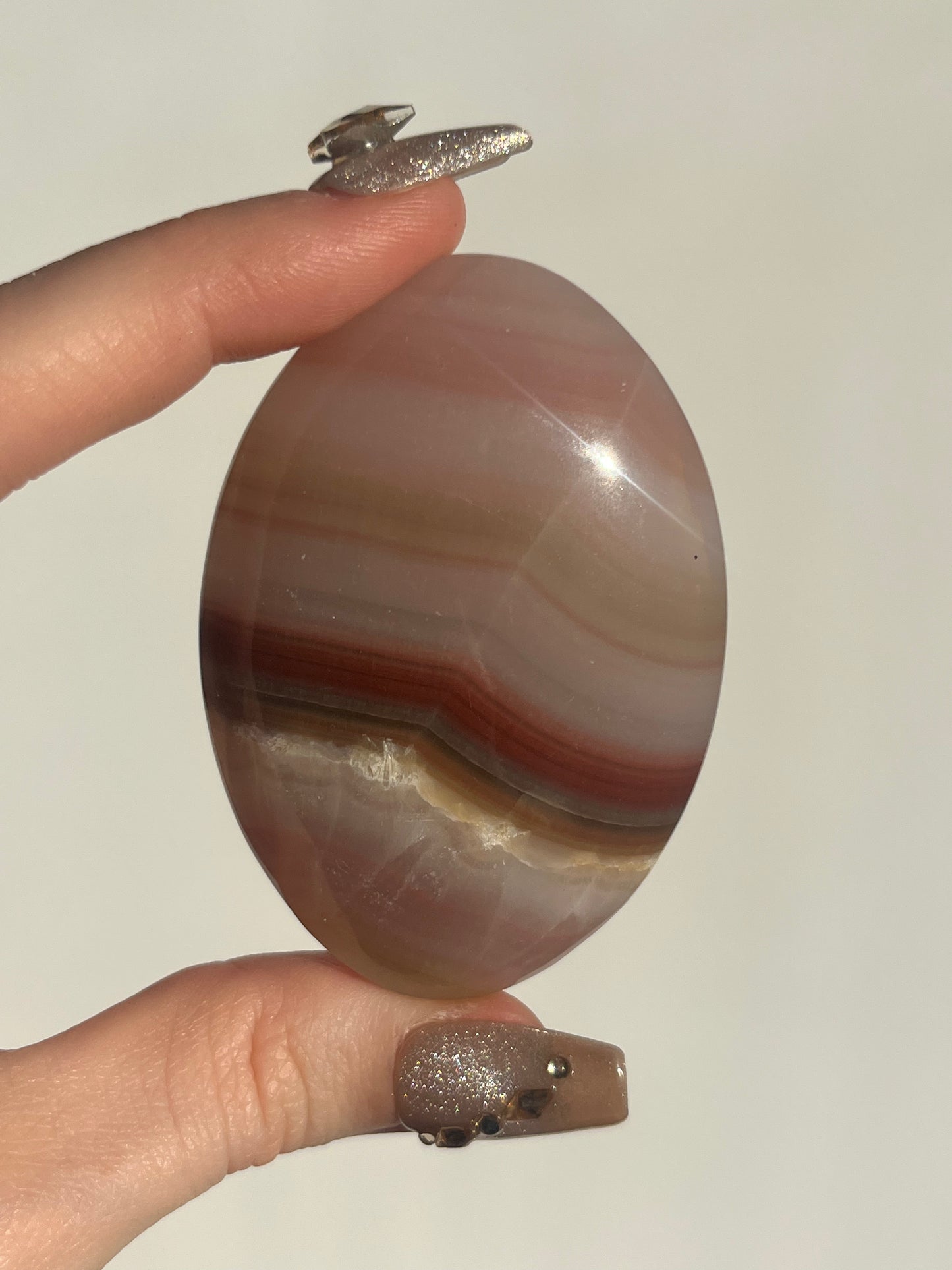 Pink Banded Calcite Palmstone D