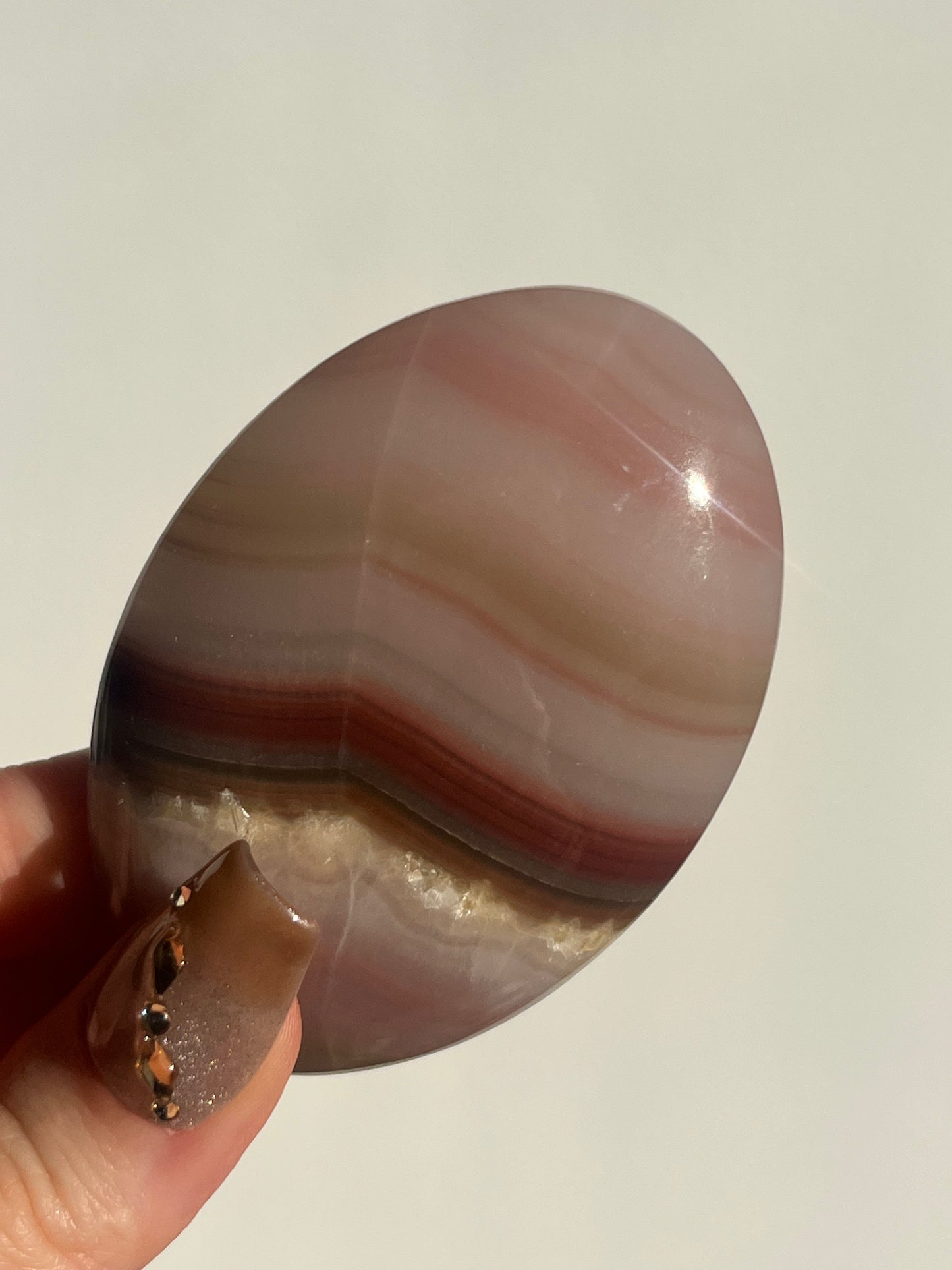 Pink Banded Calcite Palmstone D