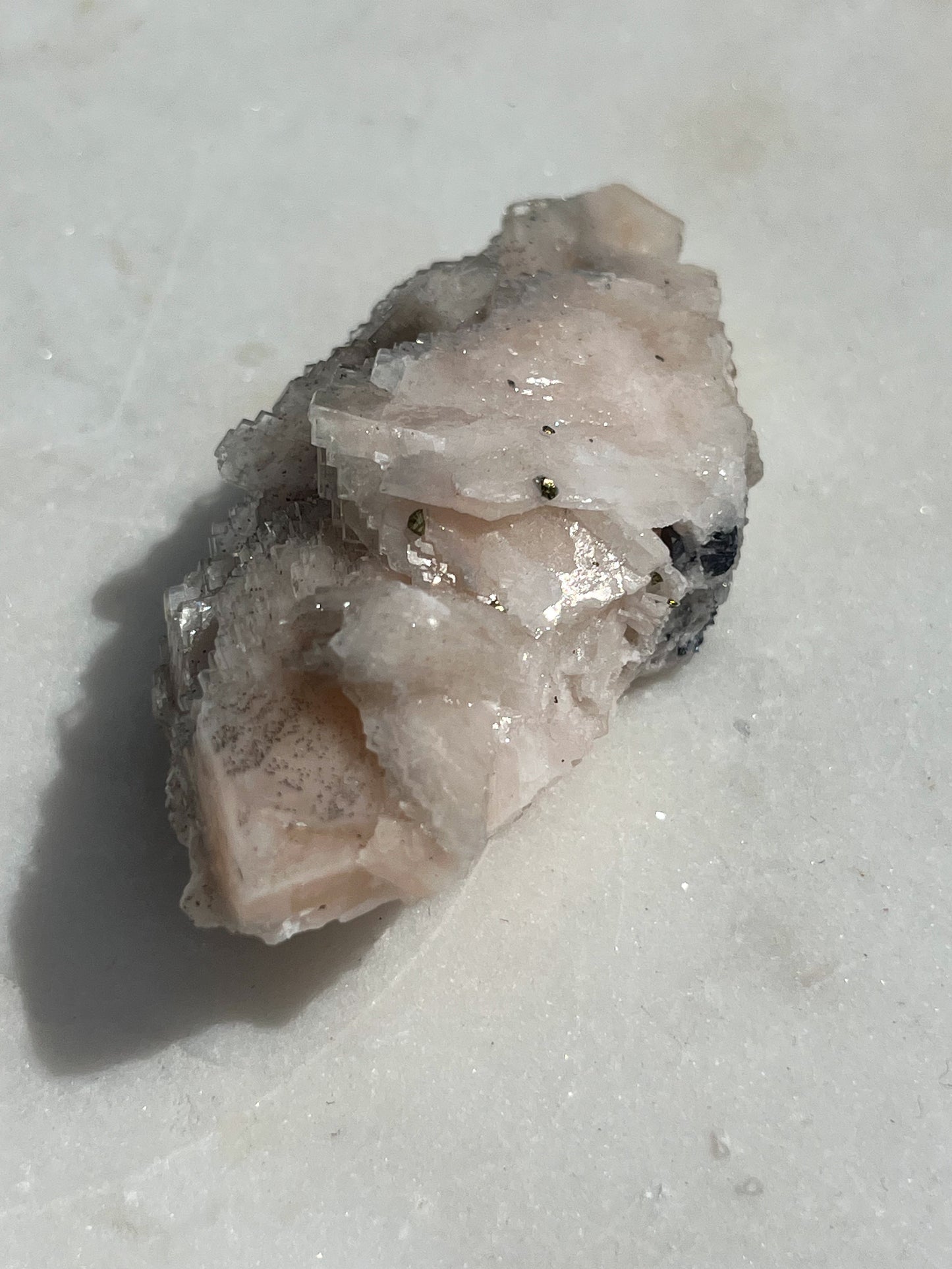 Pink Barite with Marcasite Specimen #8